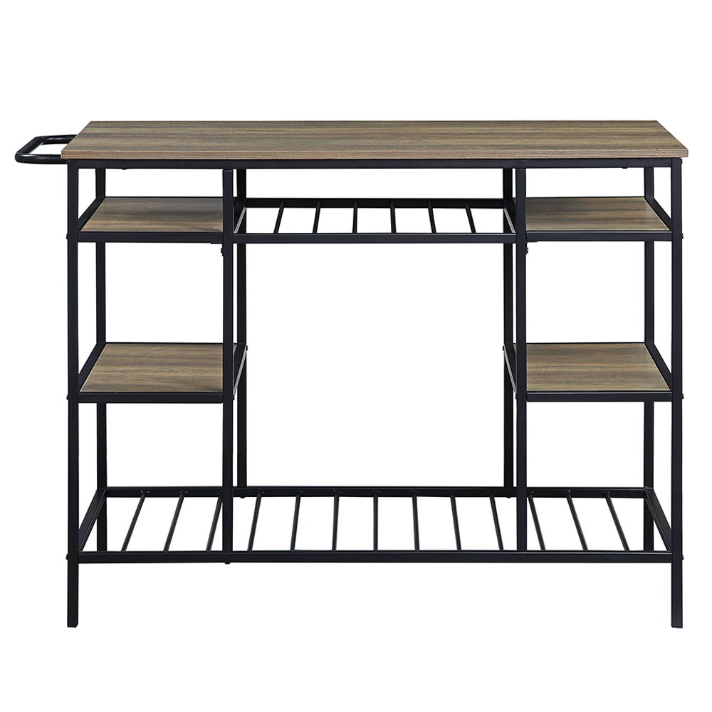 Lona - Kitchen Island - Rustic Oak & Black, black, view 5