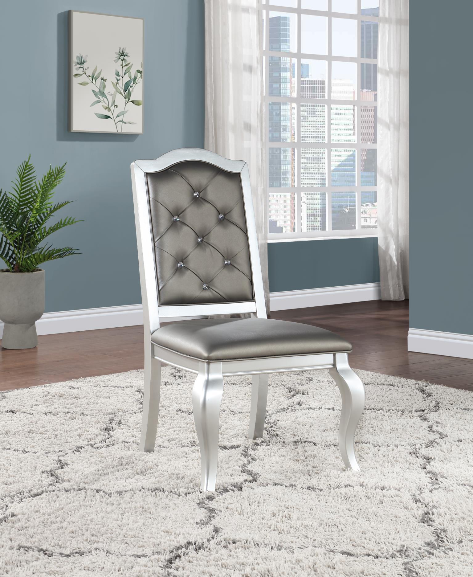 D109 - Dining Side Chair - Shimmer Silver