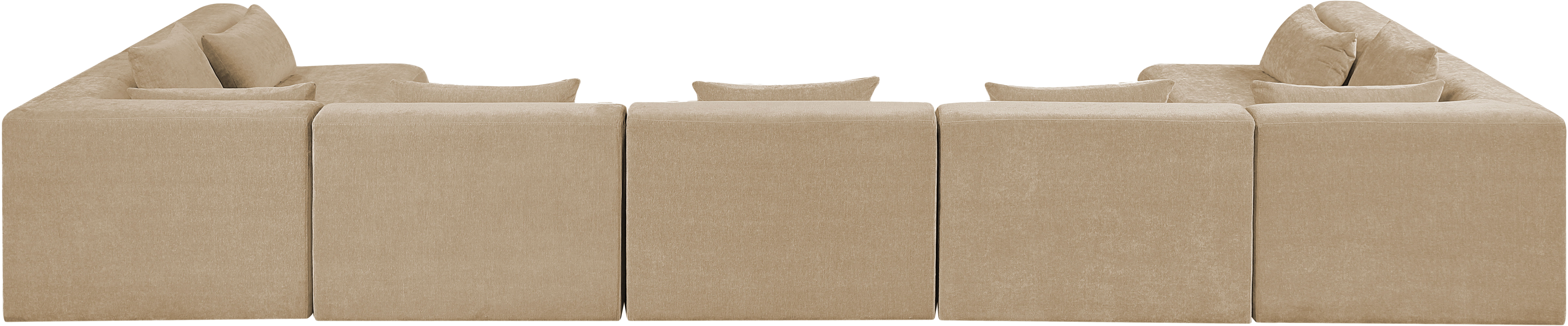Stellar - 7 Piece Chenille Fabric 190" Upholstered Modular Sectional - Beige