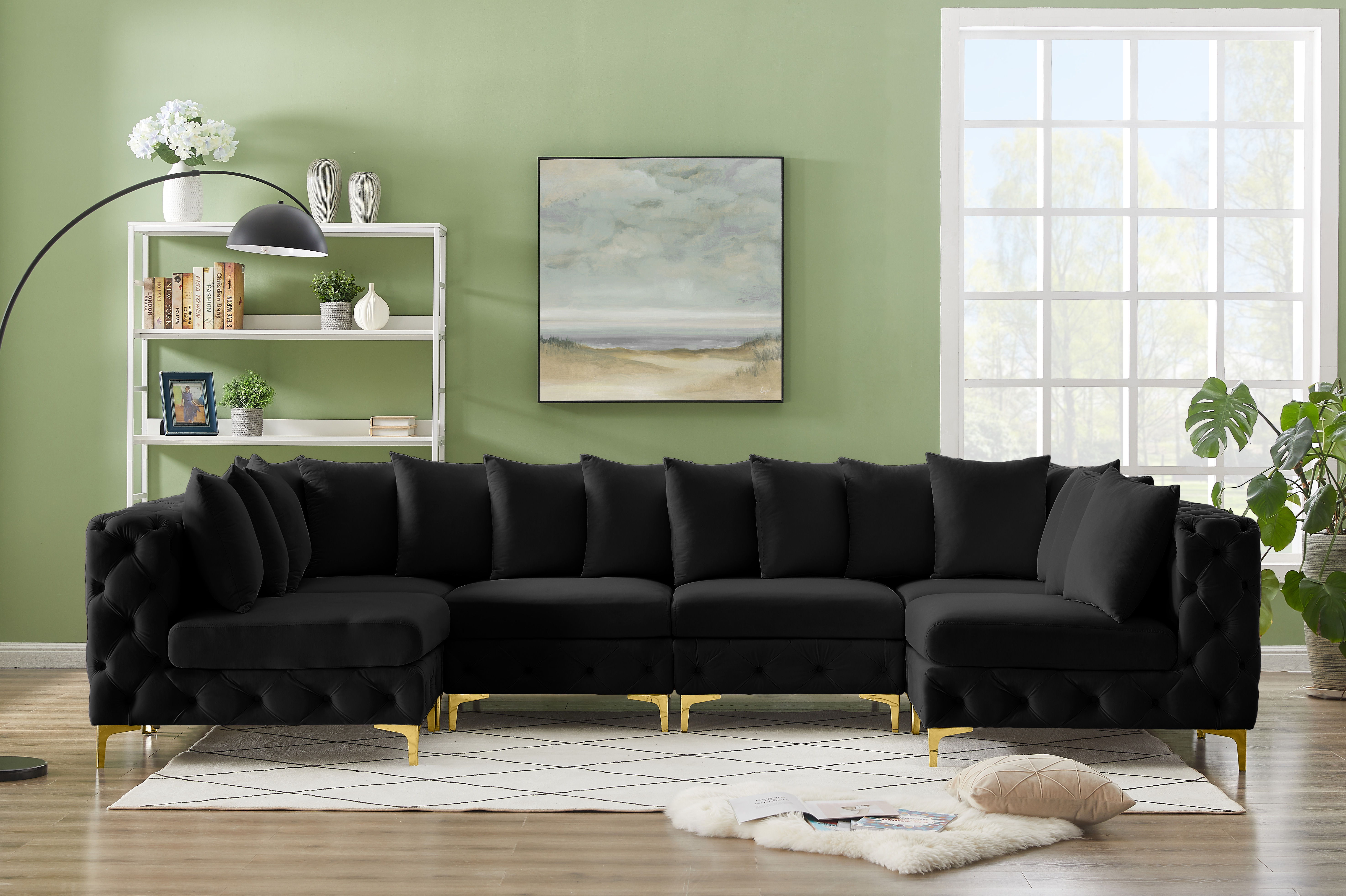 Tremblay - 6 Piece Modular U-Shaped Sectional - Black