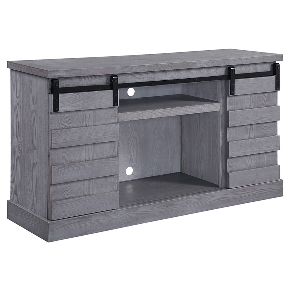 Amrita - TV Stand With Fireplace - Gray Oak, dark gray, view 2