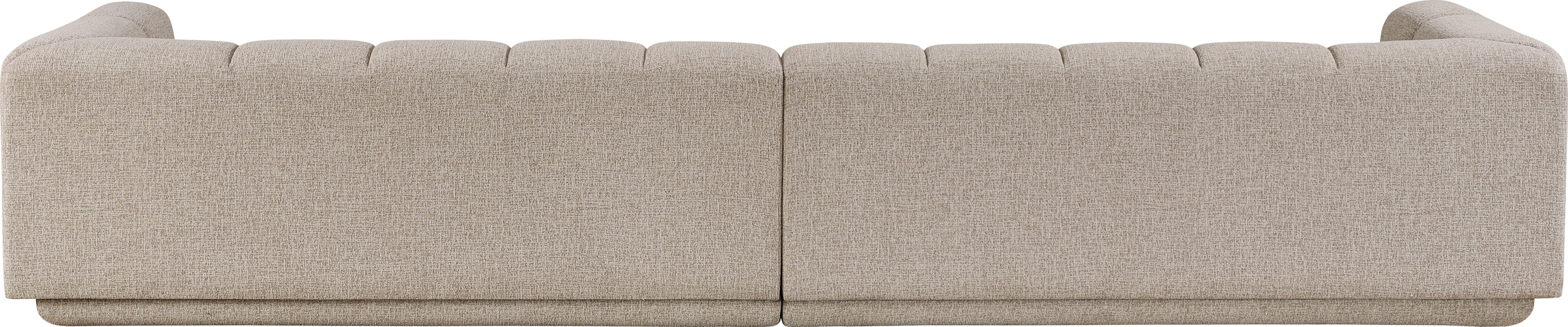 Modari - 153.5" Fabric Upholstered 2 Piece Modular Sofa - Beige