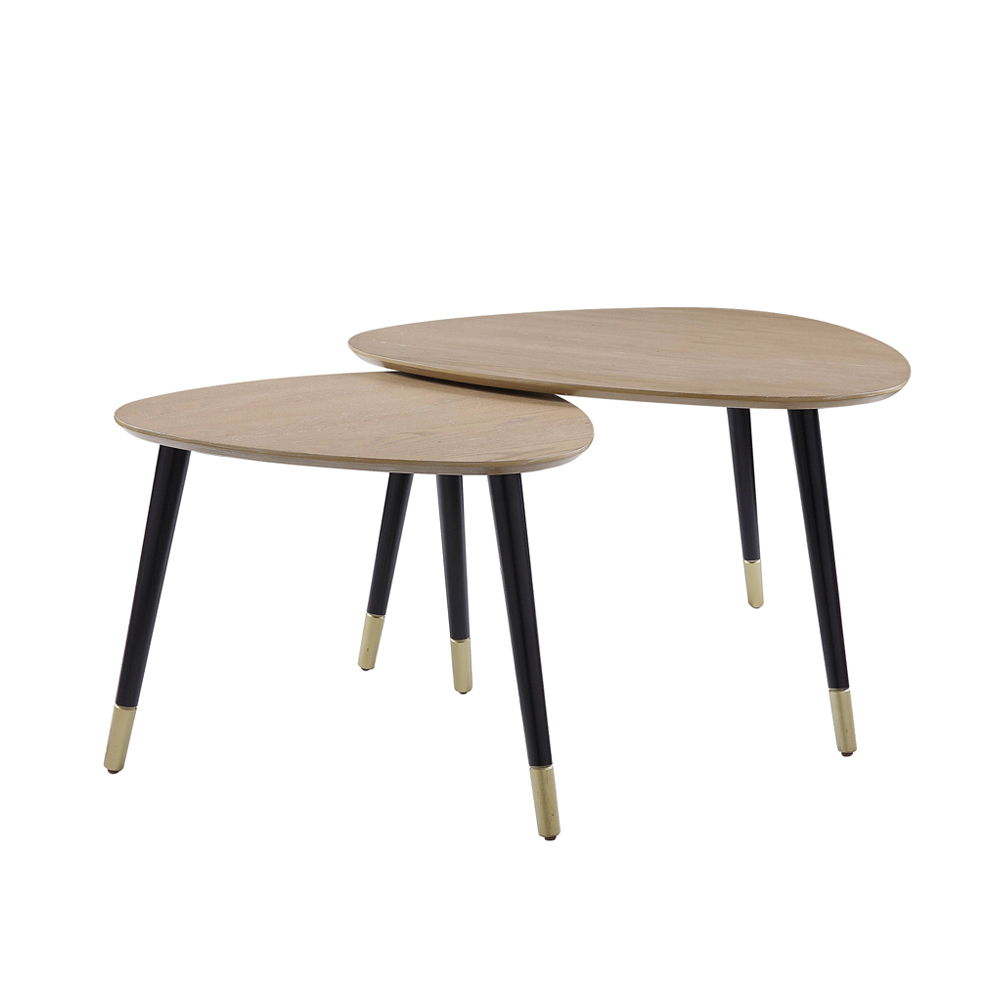 Allison - Nesting Table Set - Natural & Black, beige, view 4