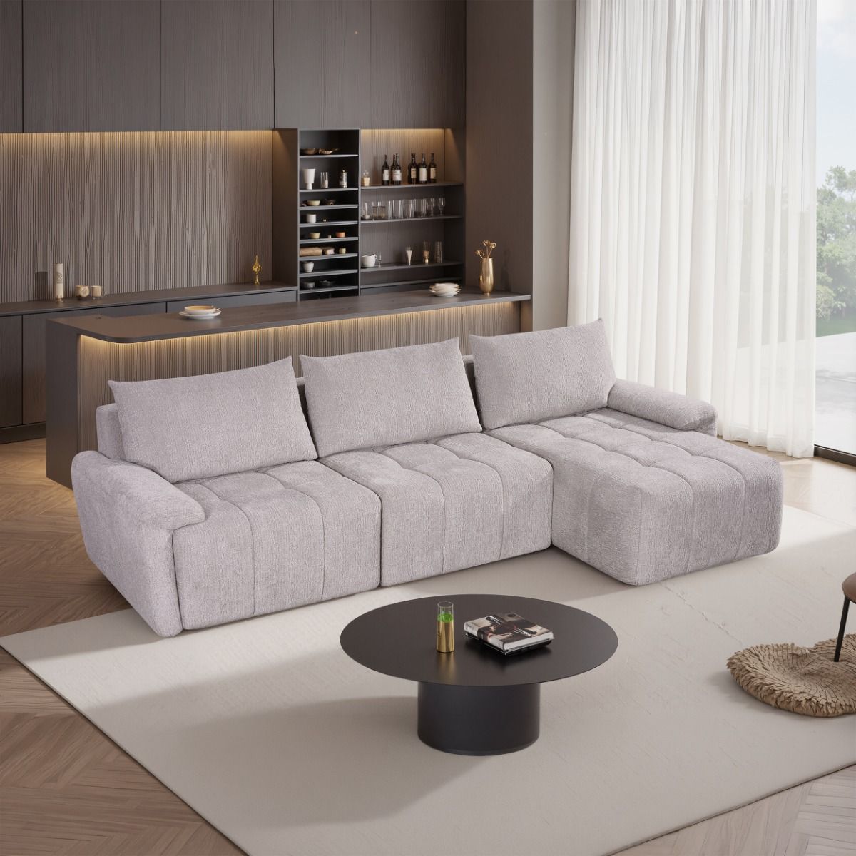 Dorcas - Sectional Sofa - Gray, gray, view 6