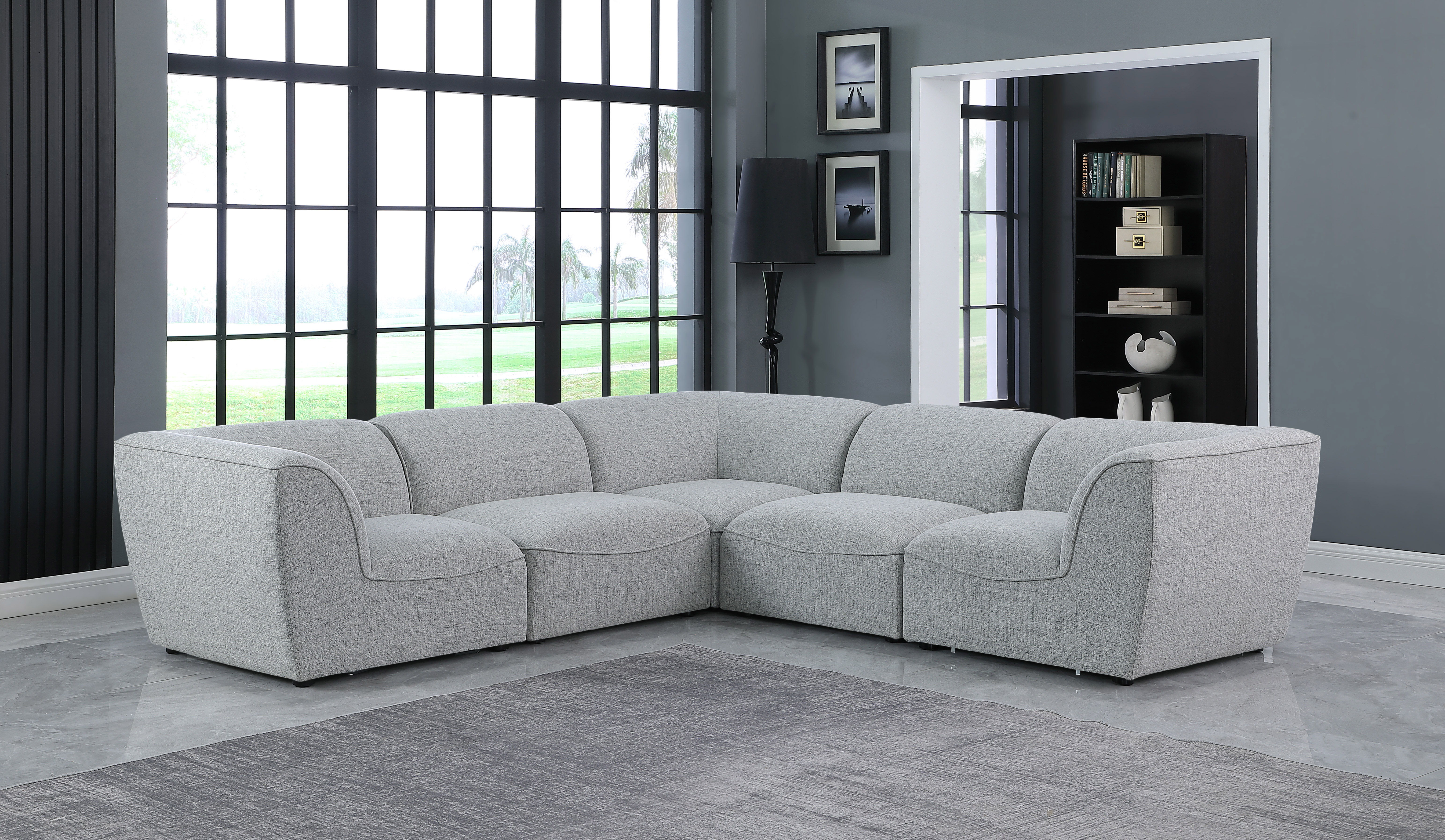Miramar - 5 Piece Modular Corner Sectional - Gray