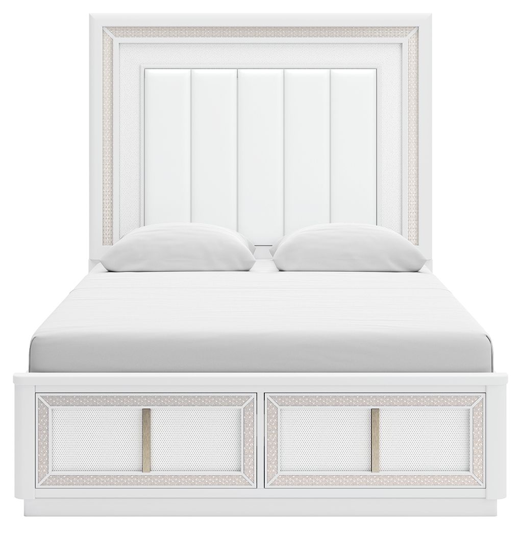 Chalanna - Queen Upholstered Storage Bed - White