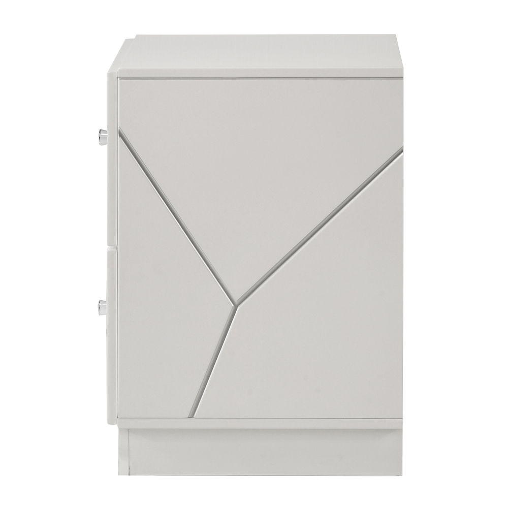 Esther - Nightstand - White / Silver, white, view 3