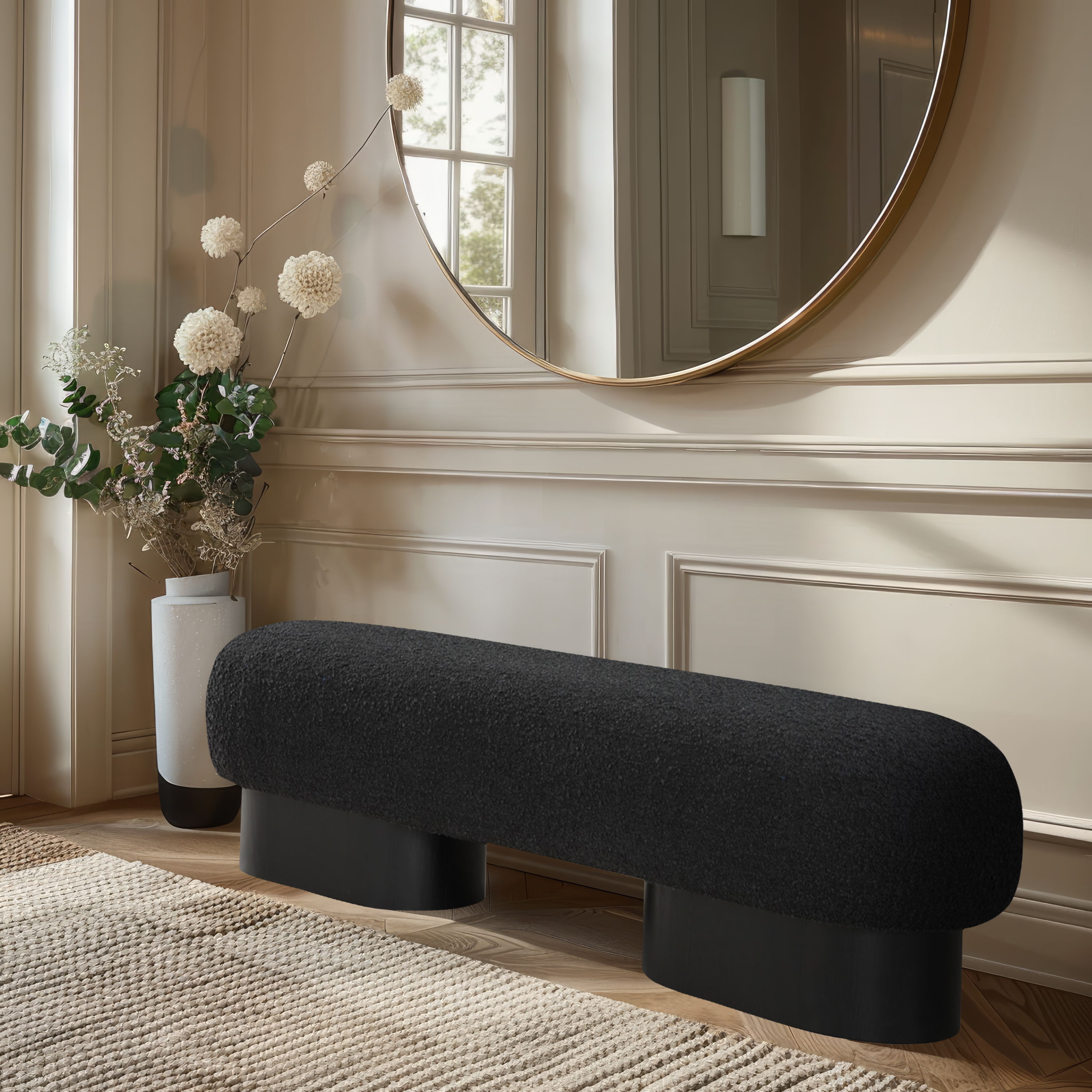 Robertson - Bench With Black Base - Black
