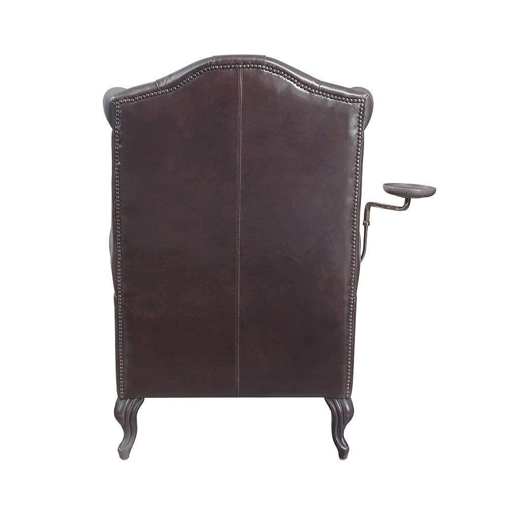 Pino - Accent Chair - Vintage Brown Top Grain Leather, dark brown, view 4