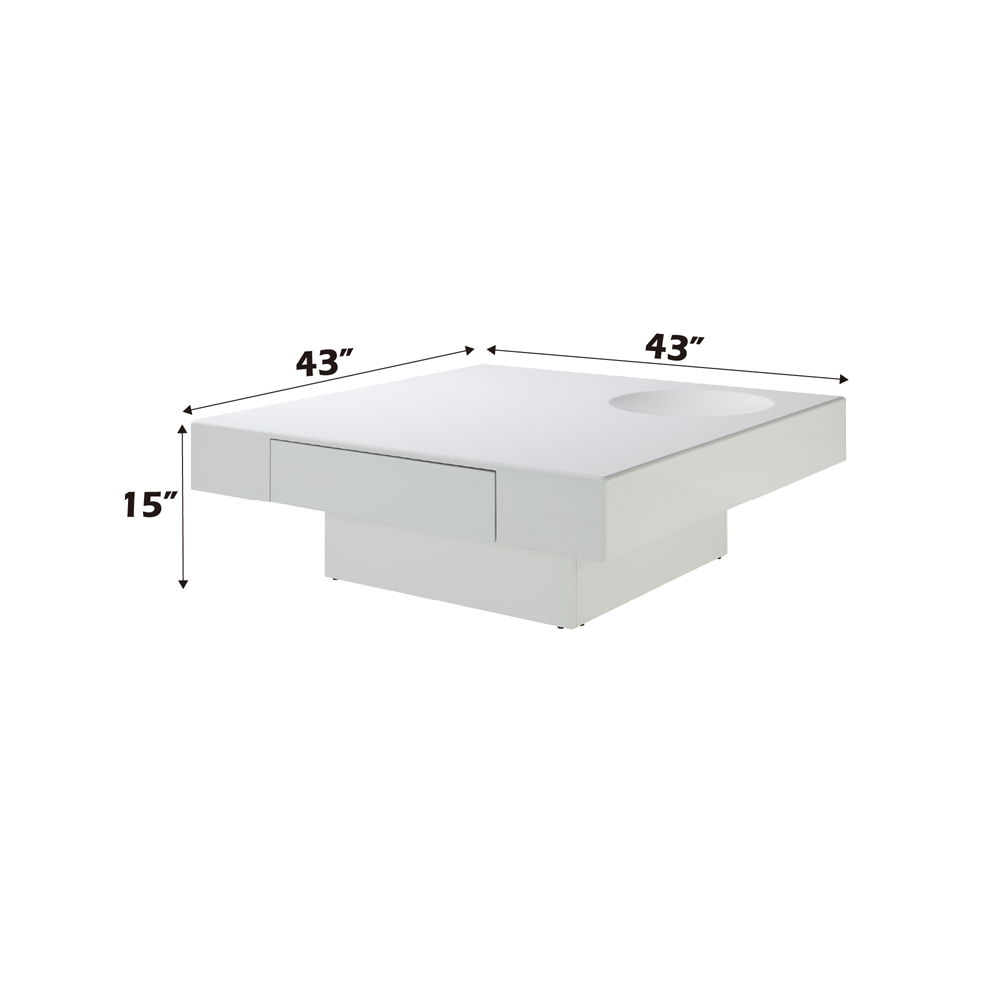 Khaim - Coffee Table - White High Gloss, white, view 3