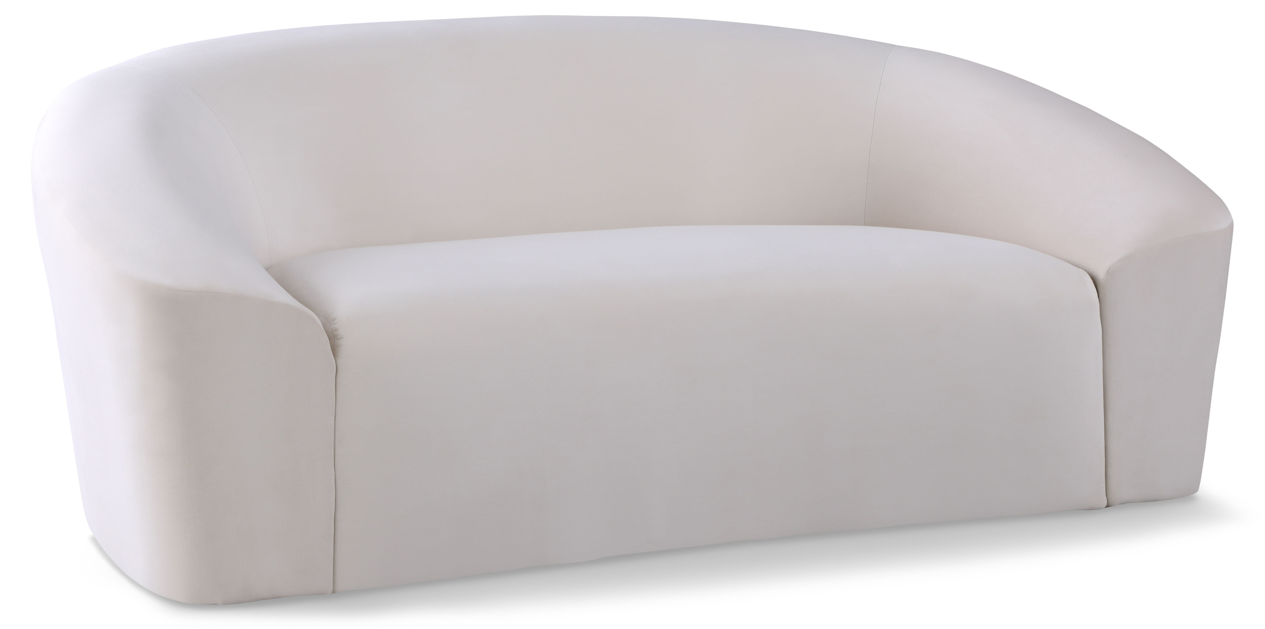 Riley - Velvet Loveseat - Cream