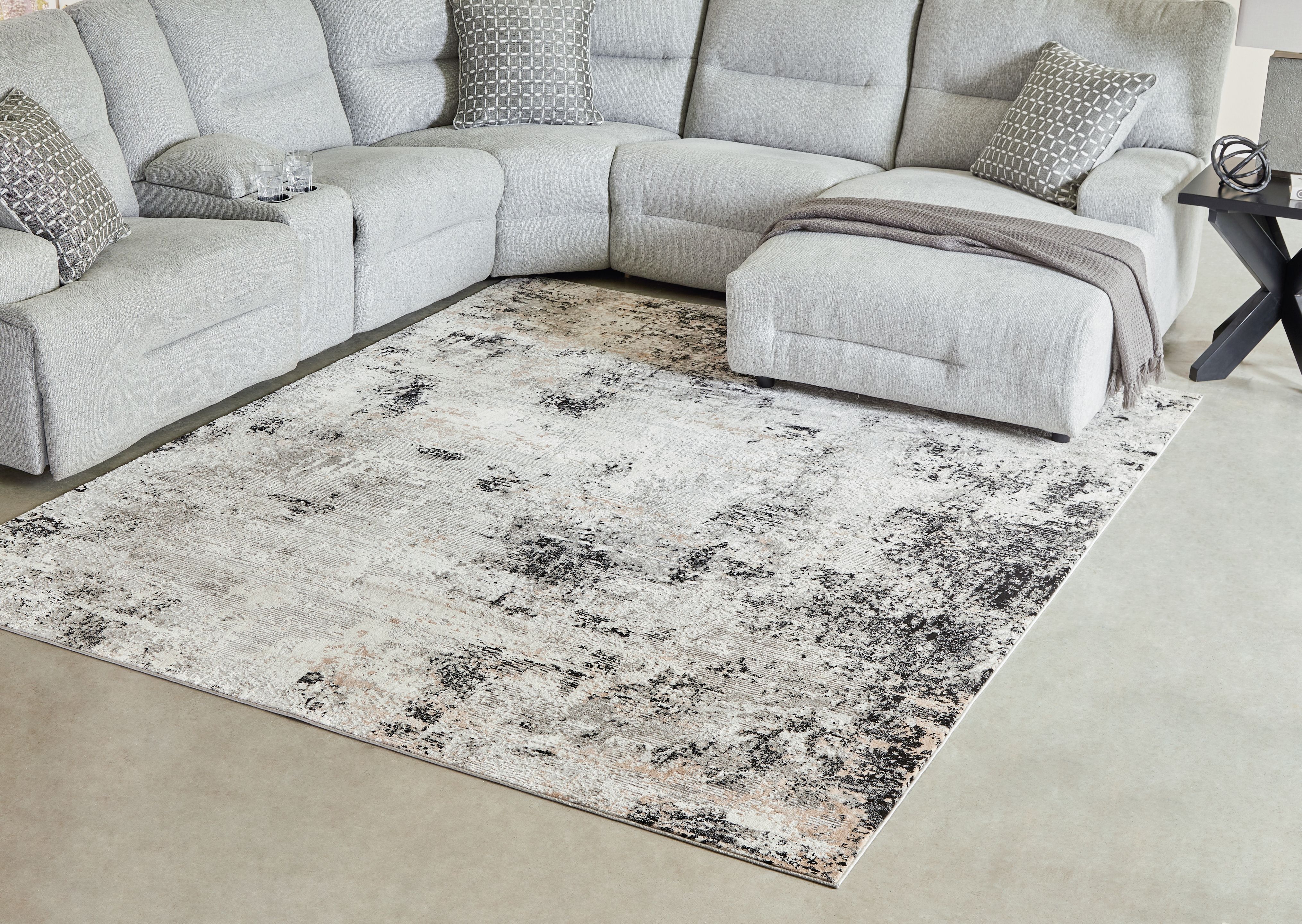 Ashley Furniture Langwell - 8' x 10' Rug - Black / Gray / White - Image 2