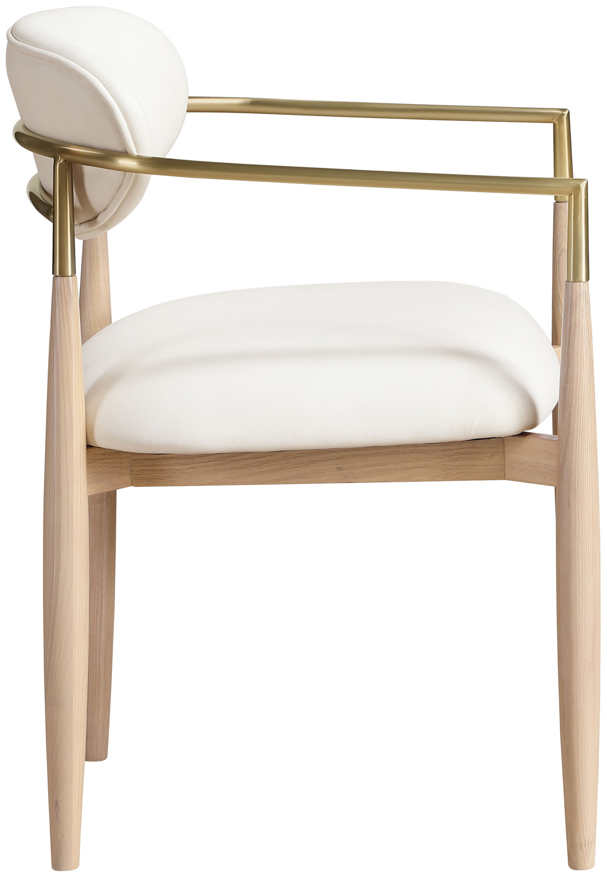 Riccio - Vegan Leather Dining Arm Chair (Set of 2) - Cream