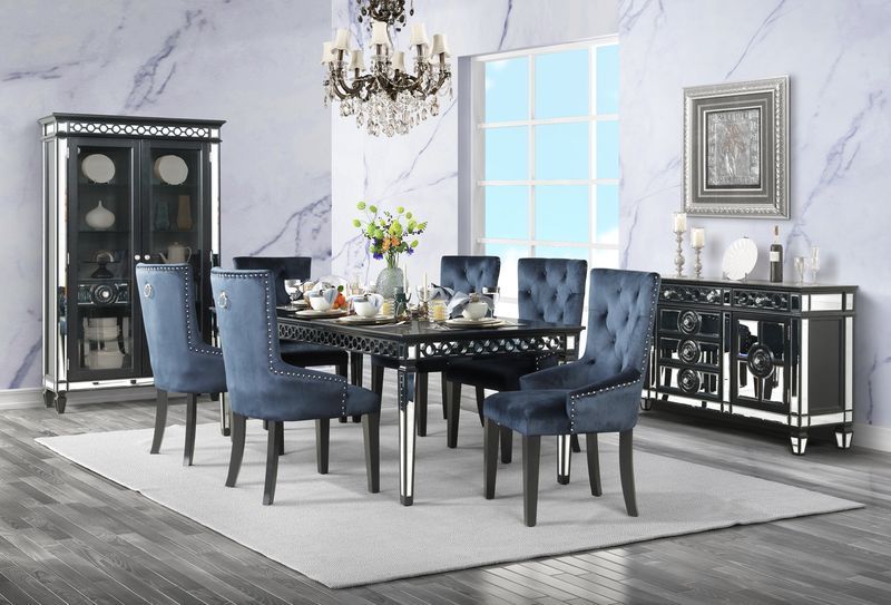 Varian II - Dining Table - Mirrored & Black, black, view 6