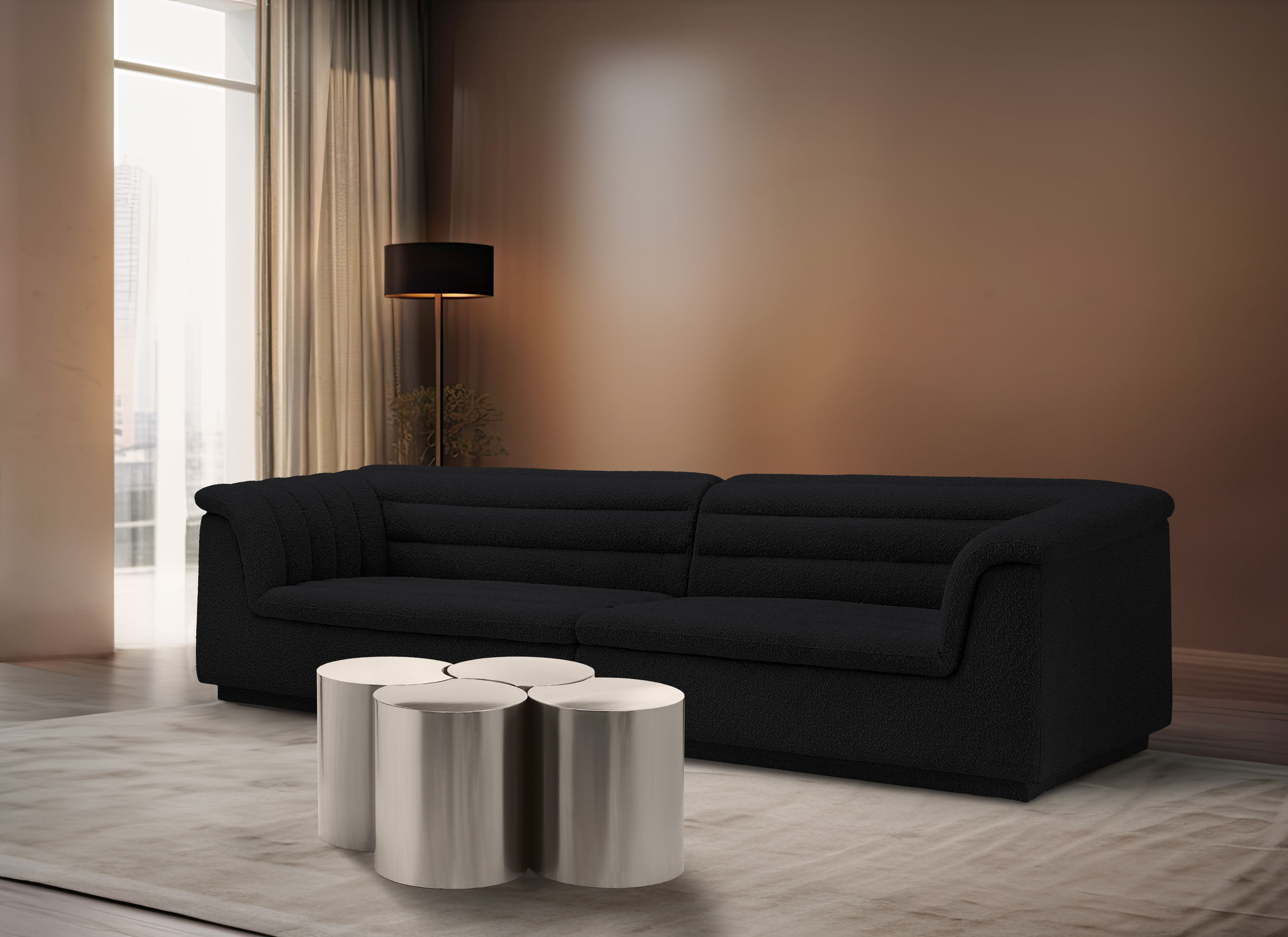 Dimple - 20" 4 Piece Modular Coffee Table - Silver