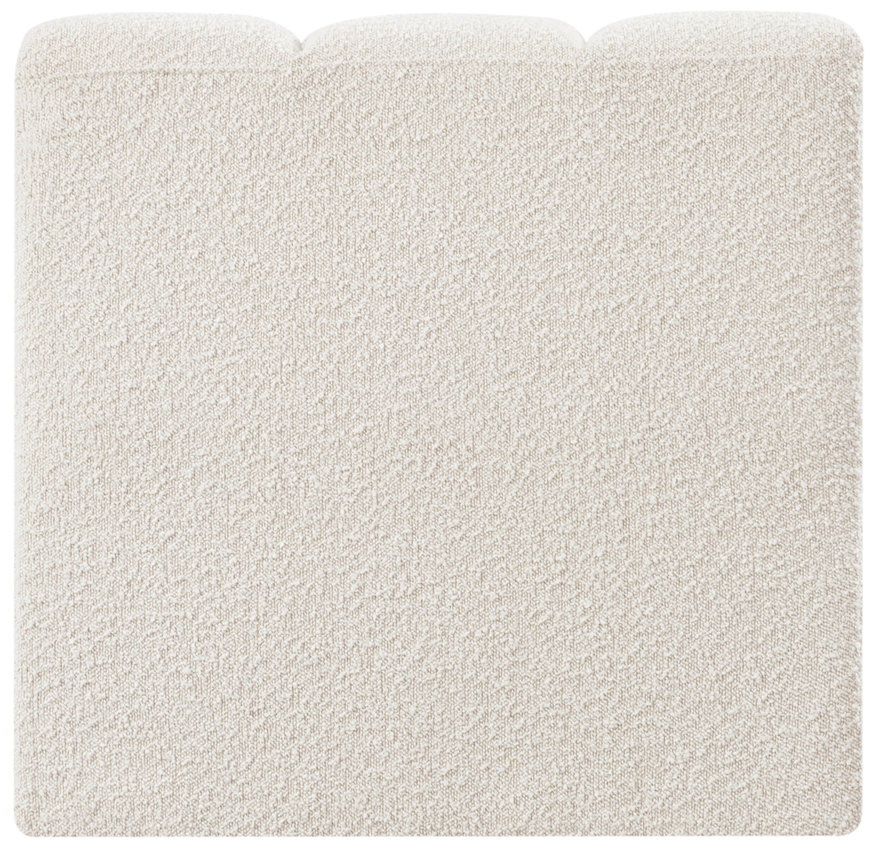 Arc - Boucle Fabric Straight Chair - Cream
