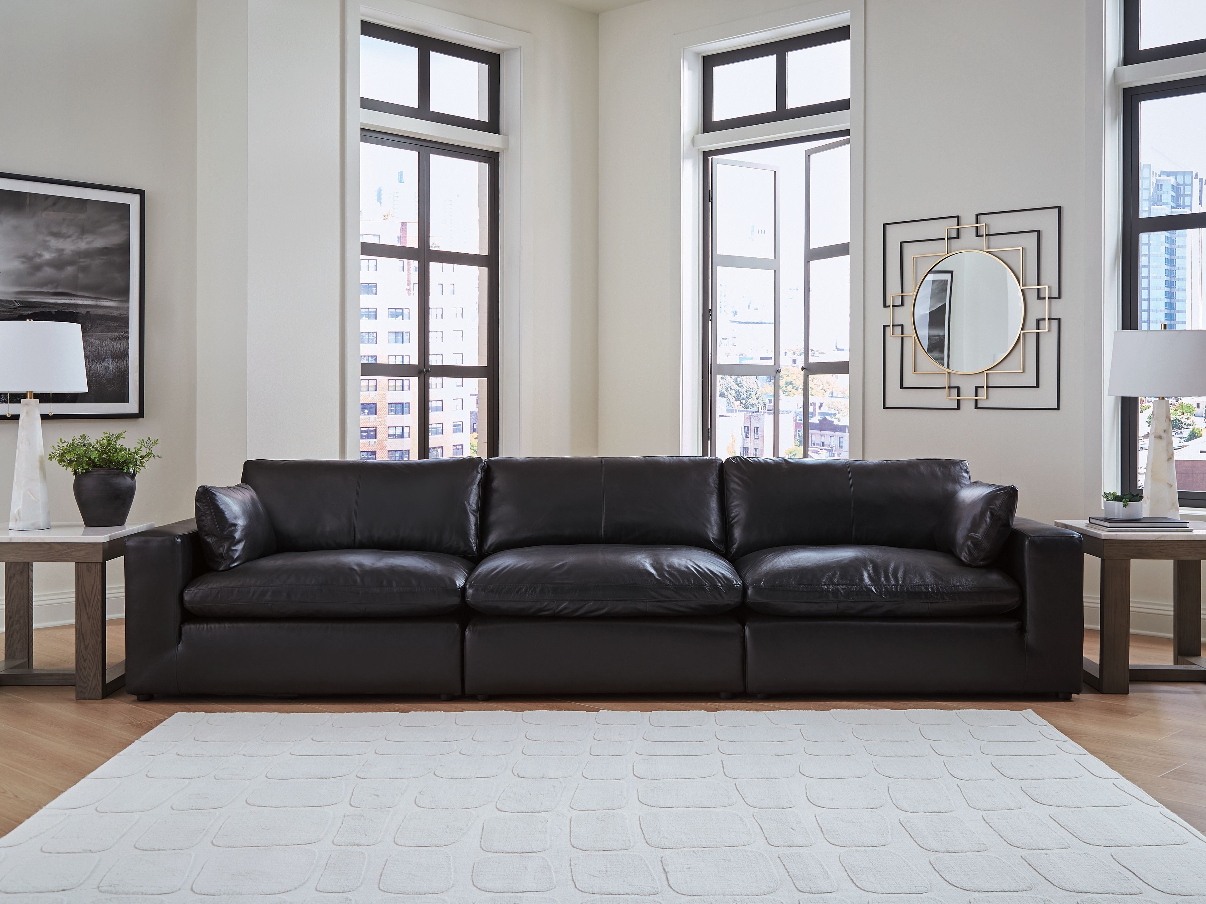 Emilia - 3-Piece Sectional Sofa - Black