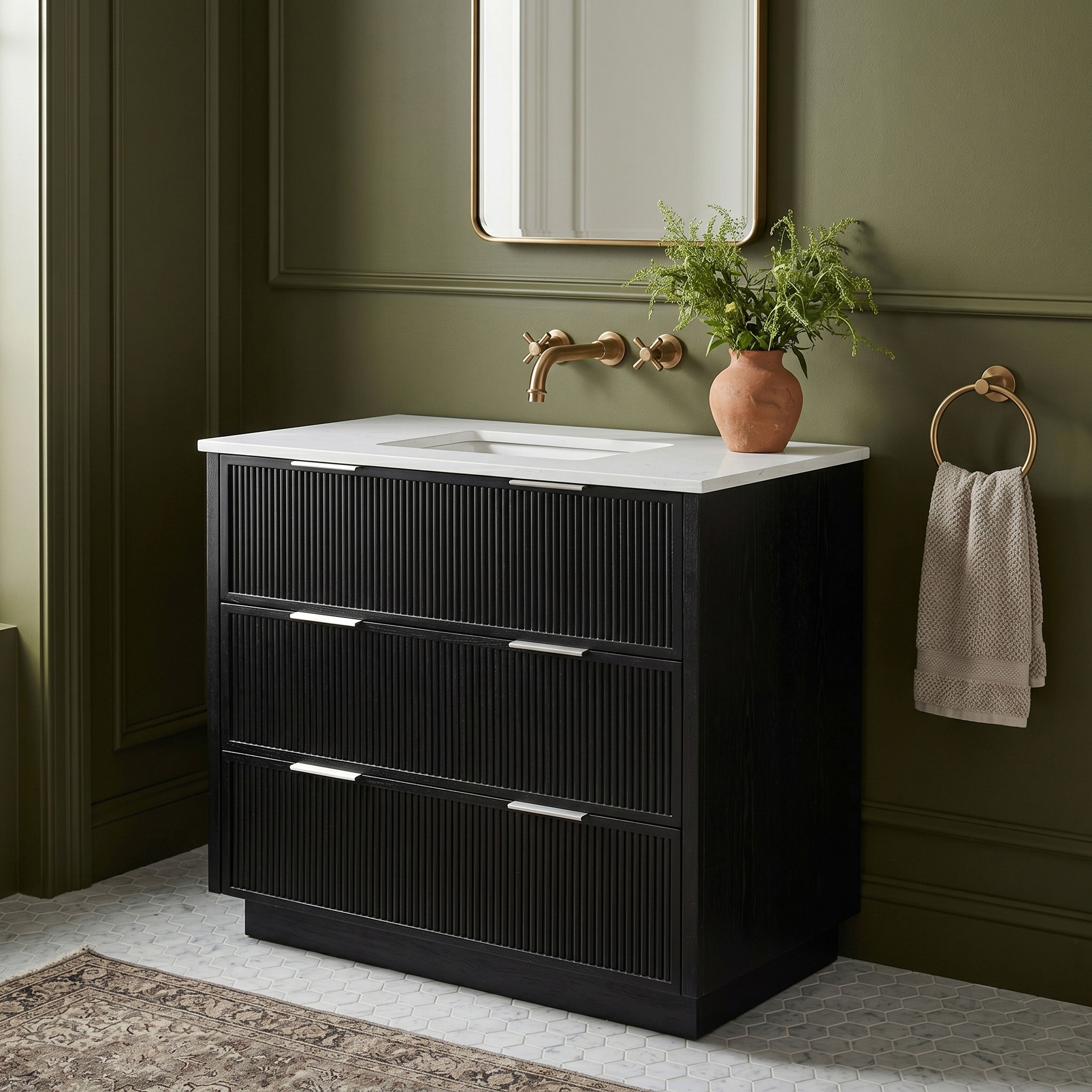 Willard - 36'' Bathroom Vanity - Black / White