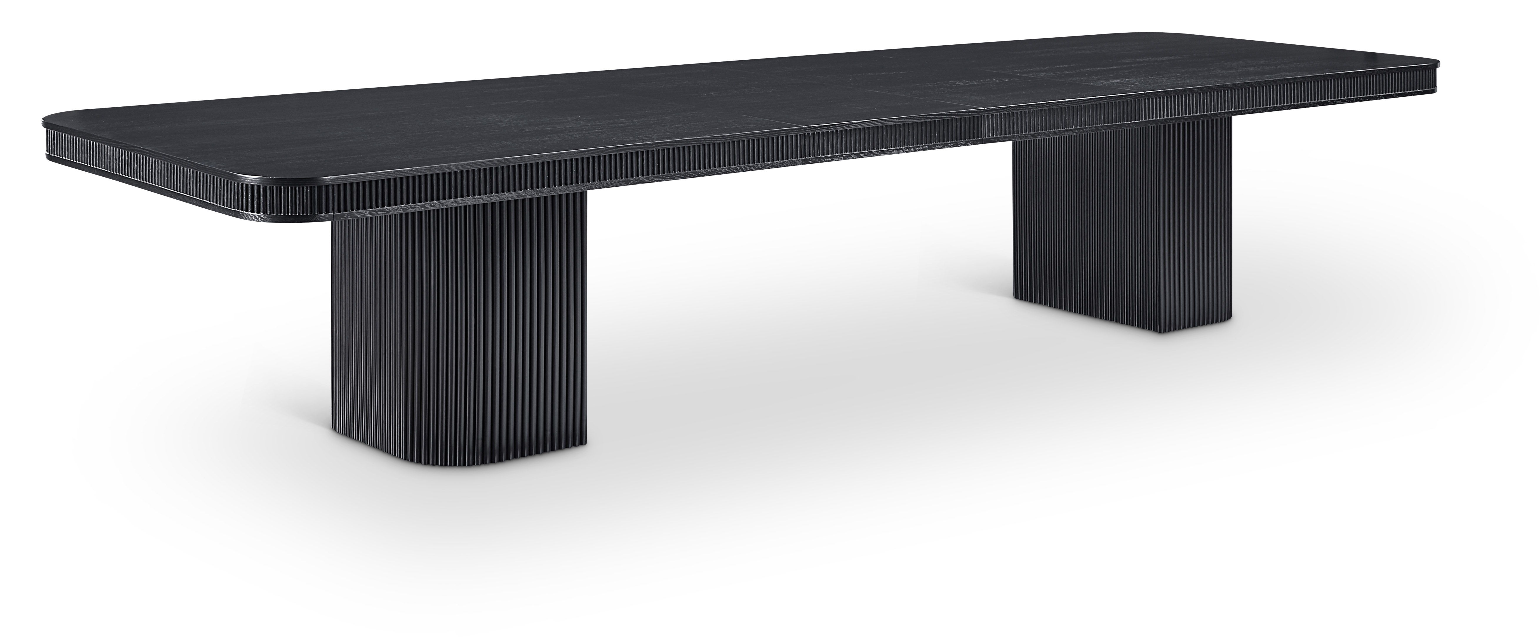 Mohari - Solid Wood And Oak Veneer 112" / 160" Dining Table - Black