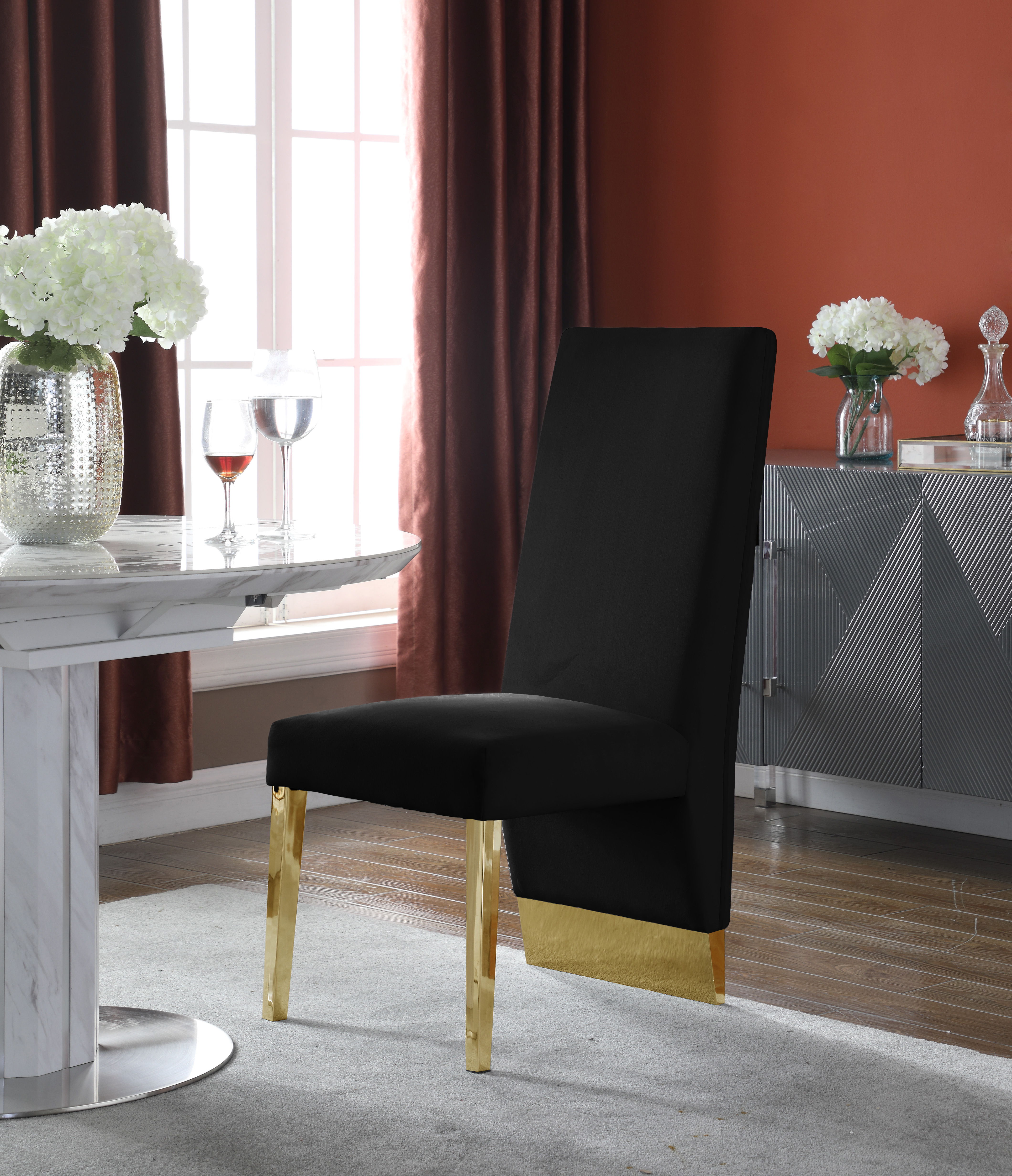 Porsha - Fabric Dining Chair (Set of 2) - Black