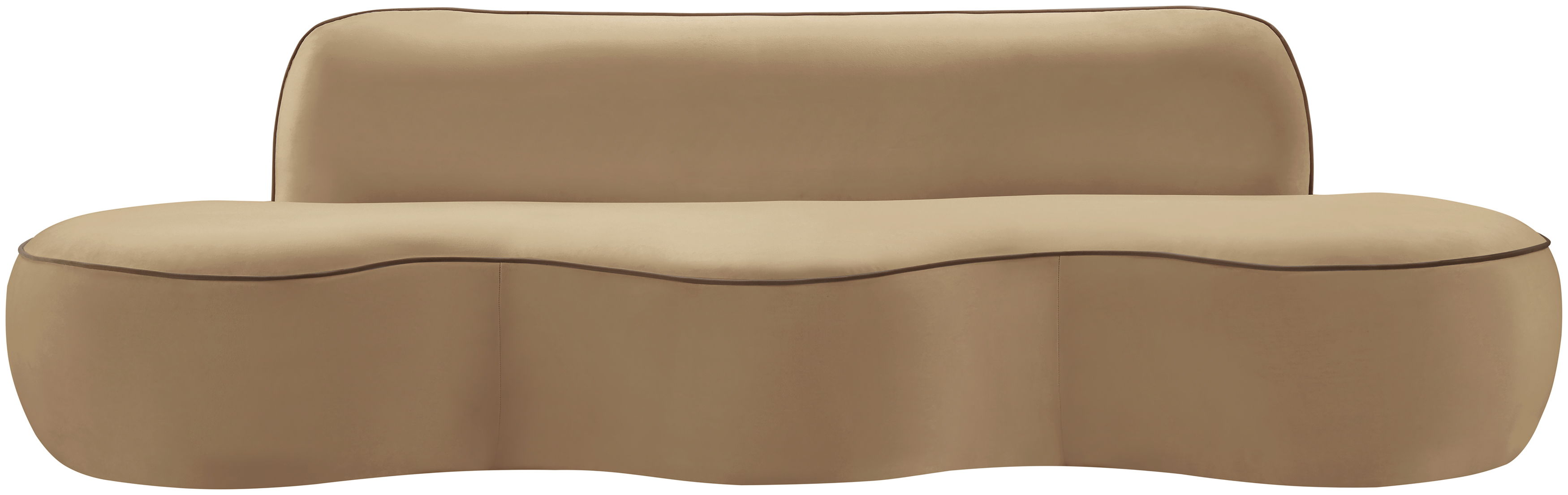 Swerve - Velvet 101" Upholstered Sofa - Beige