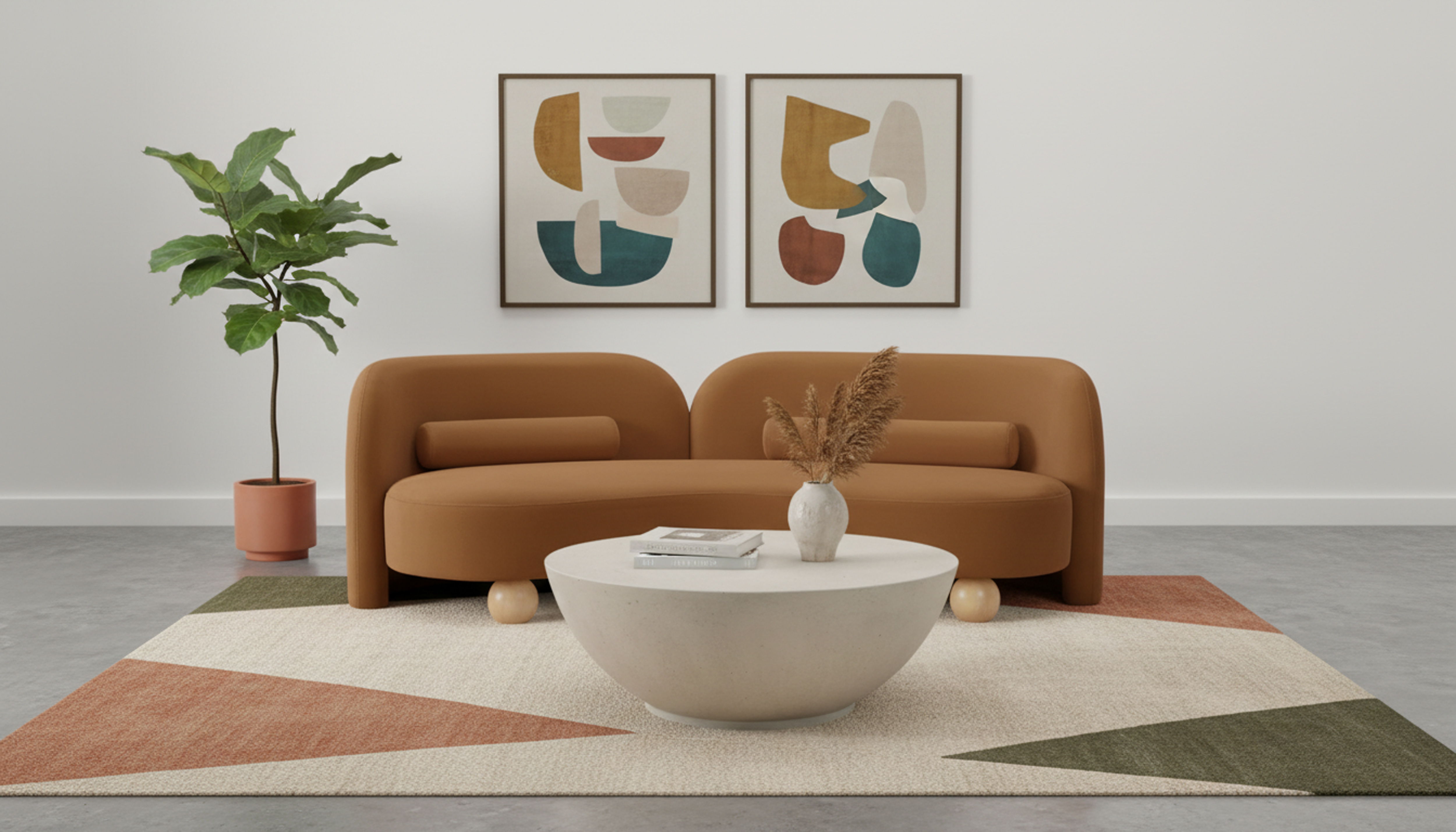 Daphne - Velvet Sofa - Saddle