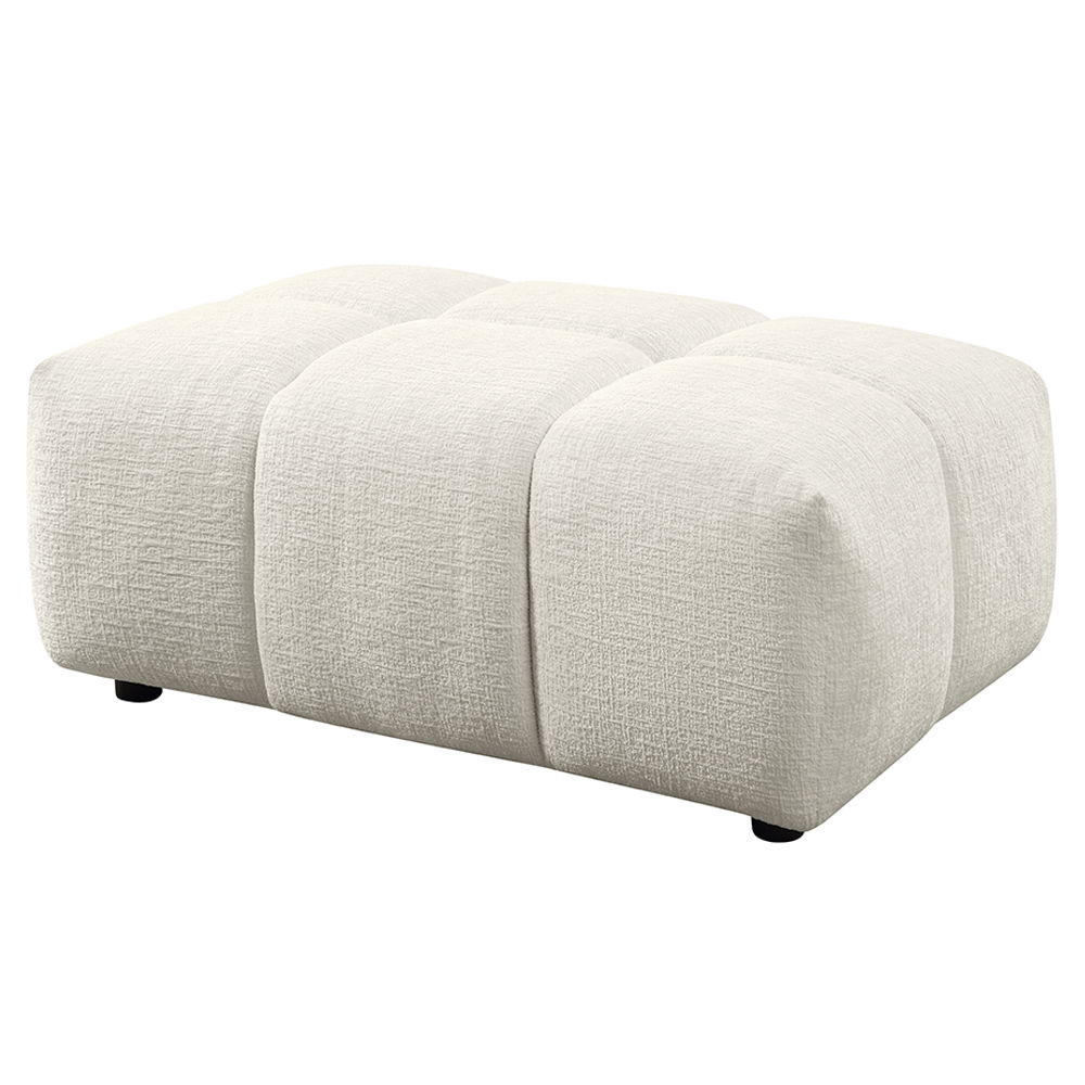 Loanna - Ottoman - Beige Linen, white
