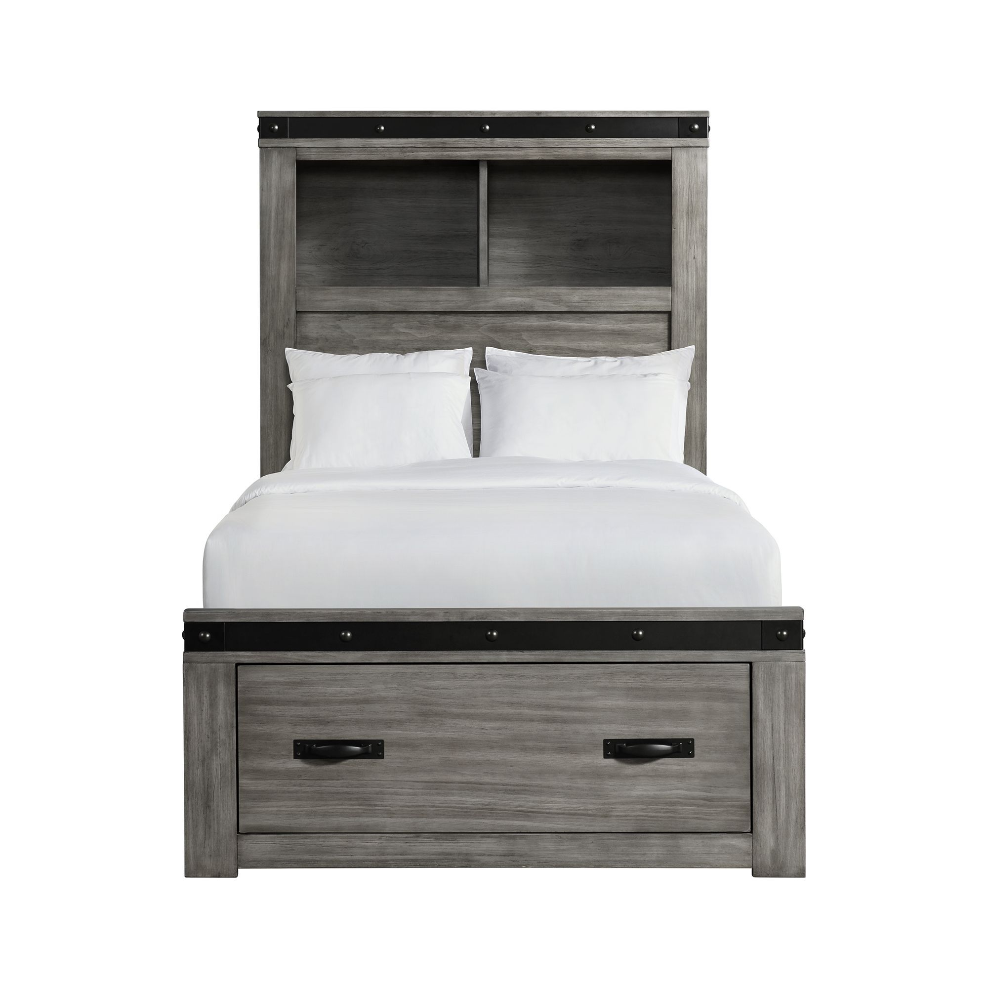 Wade - Youth Twin Platform Storage Bed - Black Finish