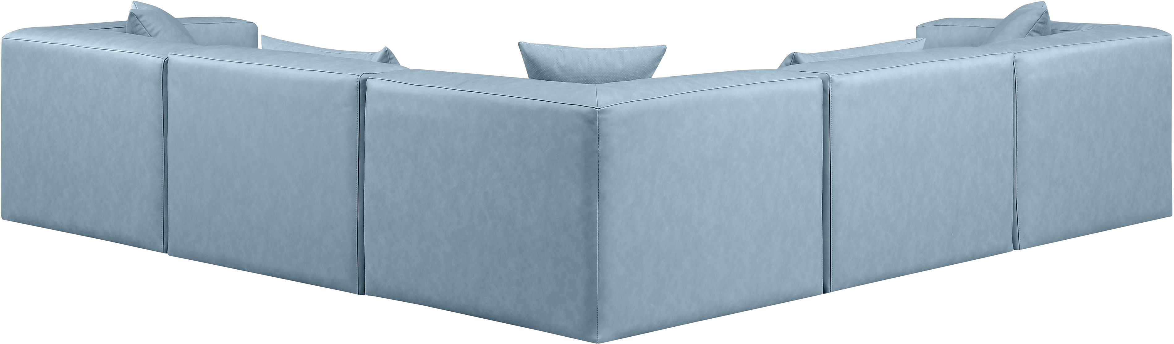 Cube - 5 Piece Modular Corner Sectional - Light Blue