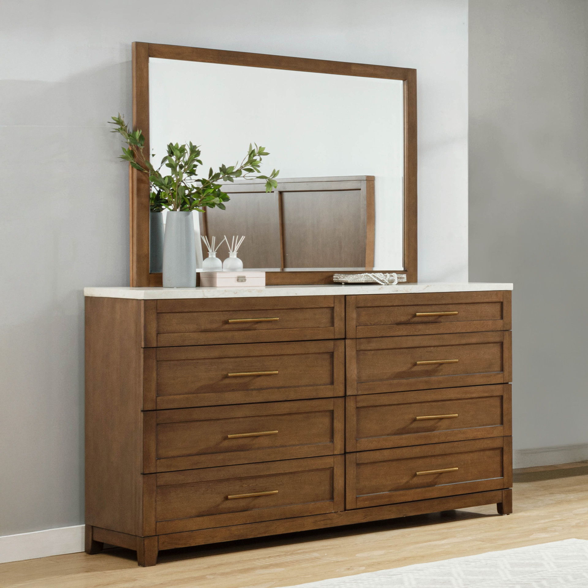 Devonshire - Mirror - Cognac, light brown