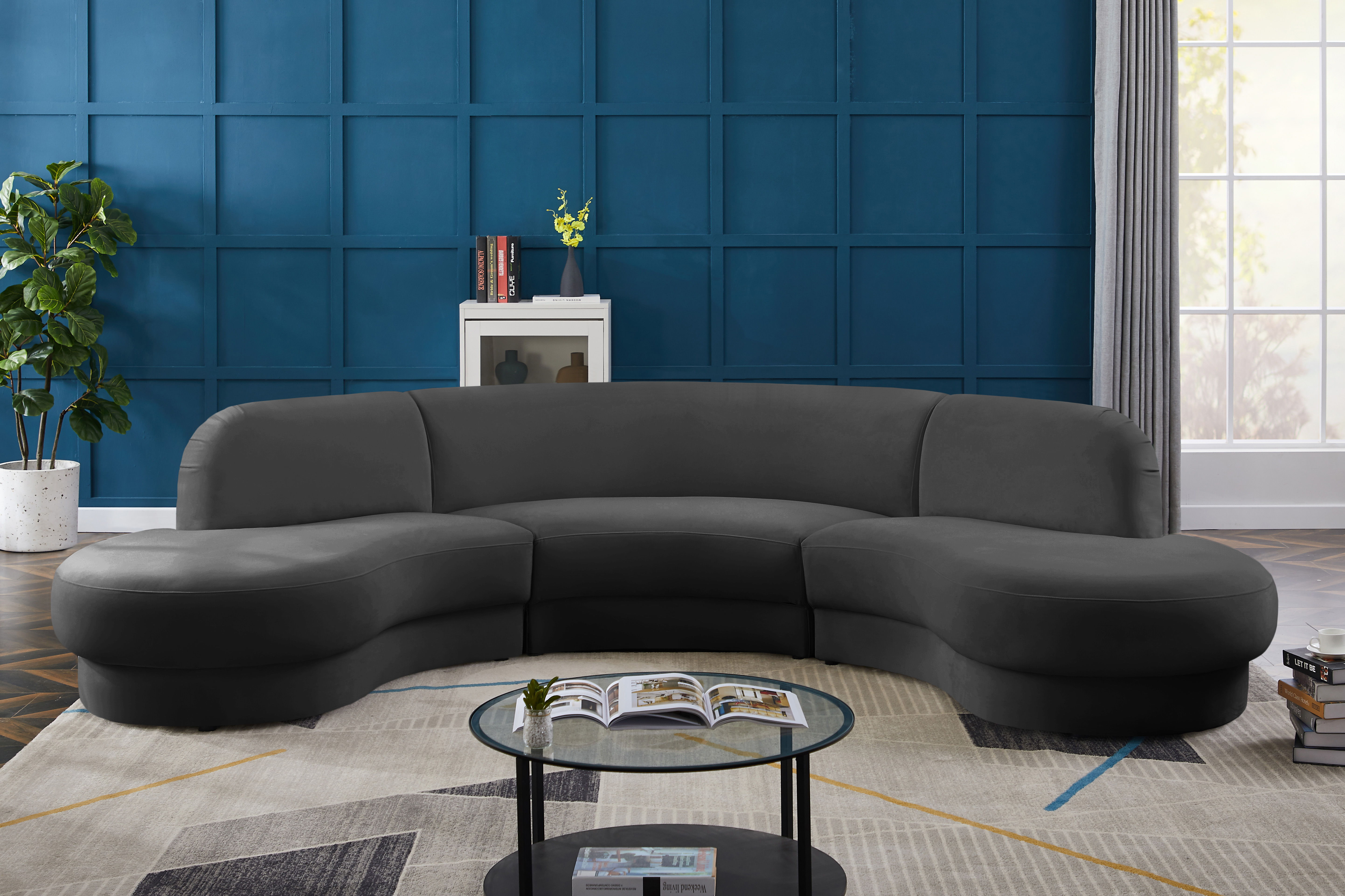 Rosa - 3 Piece Sectional - Gray