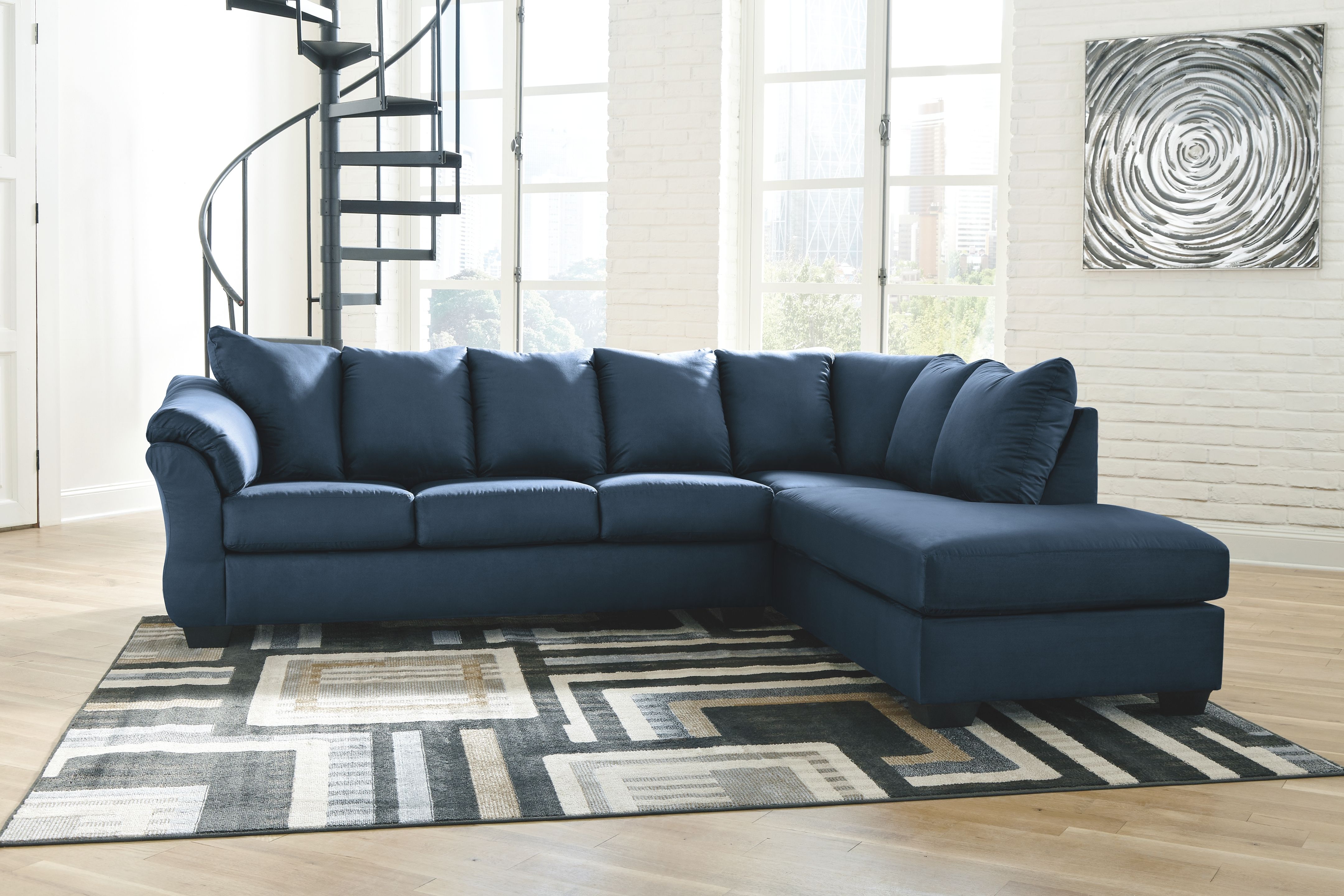 Darcy – Blue – Left Arm Facing Sofa, Right Arm Facing Corner Chaise ...