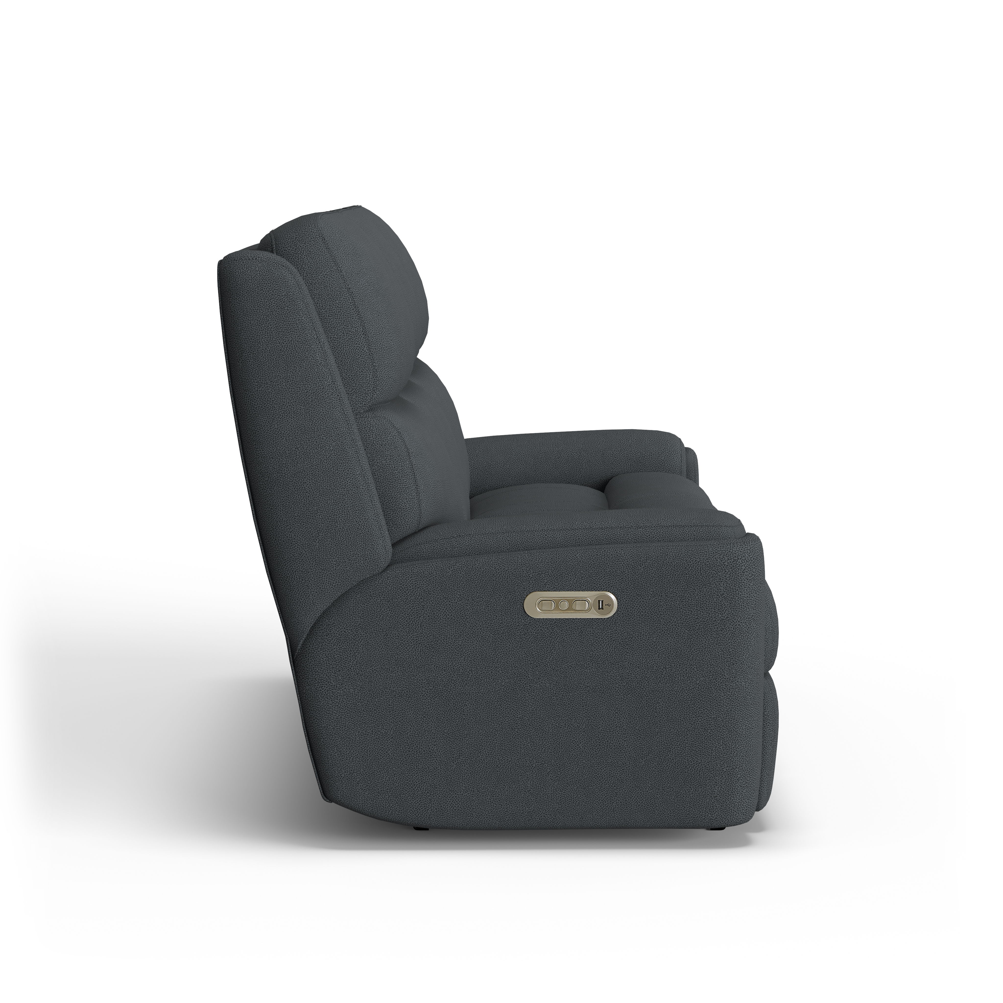 Rio - Transitional Fabric Power Reclining Sofa With Power Headrests, dark gray, view 6