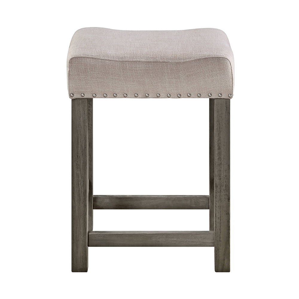 Wandella - 4 Piece Counter Height Table Set With USB - Beige Fabric, Marble Top & Weathered Gray, gray, view 5