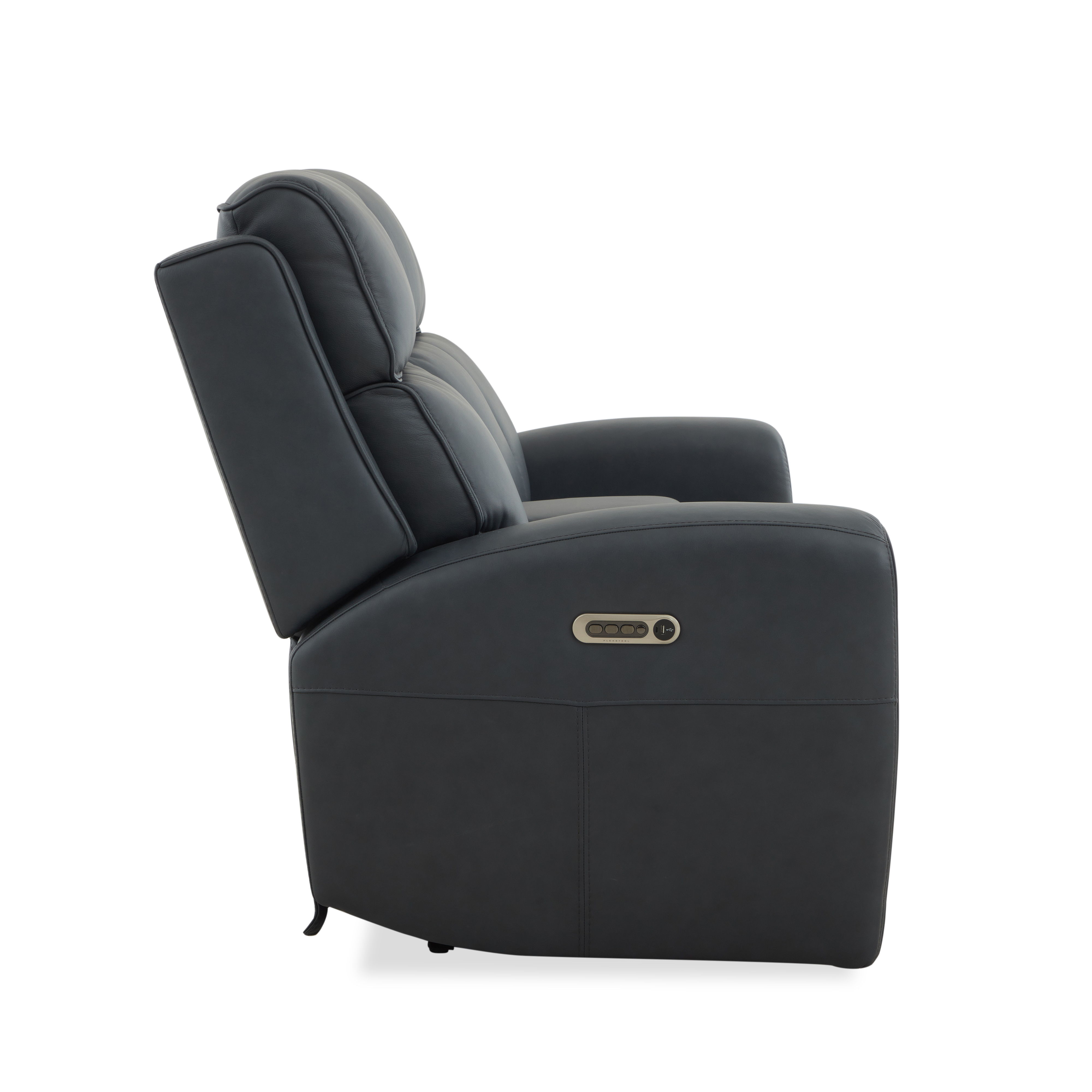 Warren - Power Reclining Loveseat With Console, Power Headrest & Lumbar - Black, black, view 4
