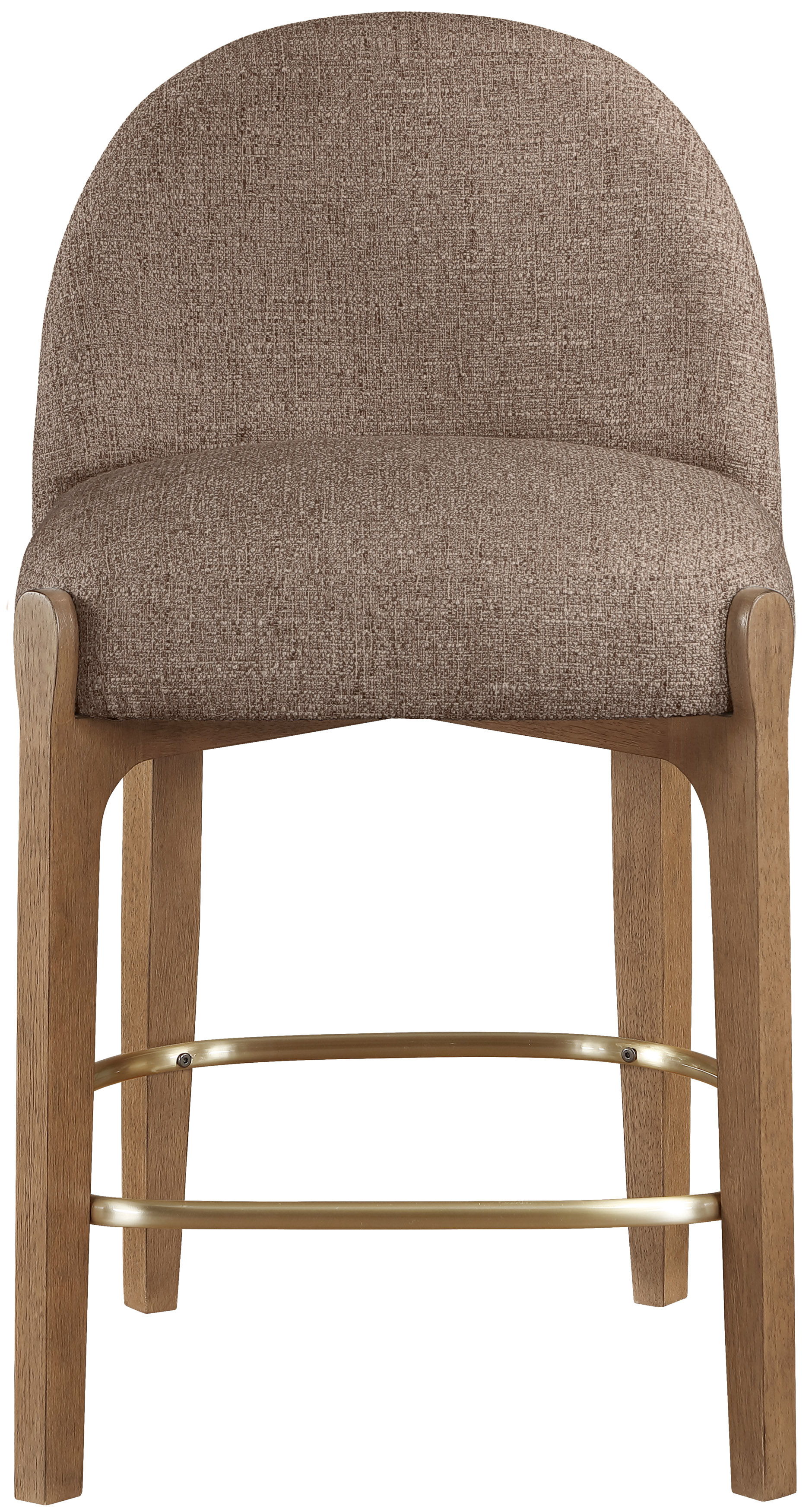 Torino - Fabric Upholstered Counter Stool (Set of 2) - Brown / Brushed Brown
