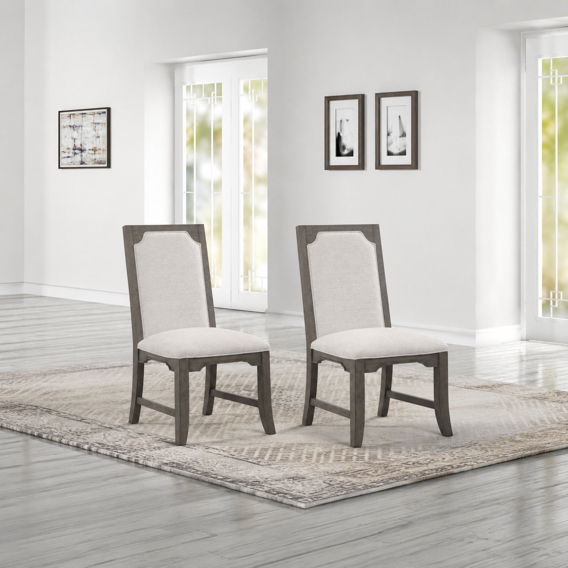Lisbon - Dining Side Chair (Set of 2) - Gray, dark gray