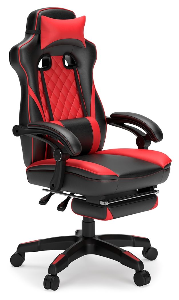 Ashley Lynxtyn Home Office Swivel Desk Chair - Red/Black