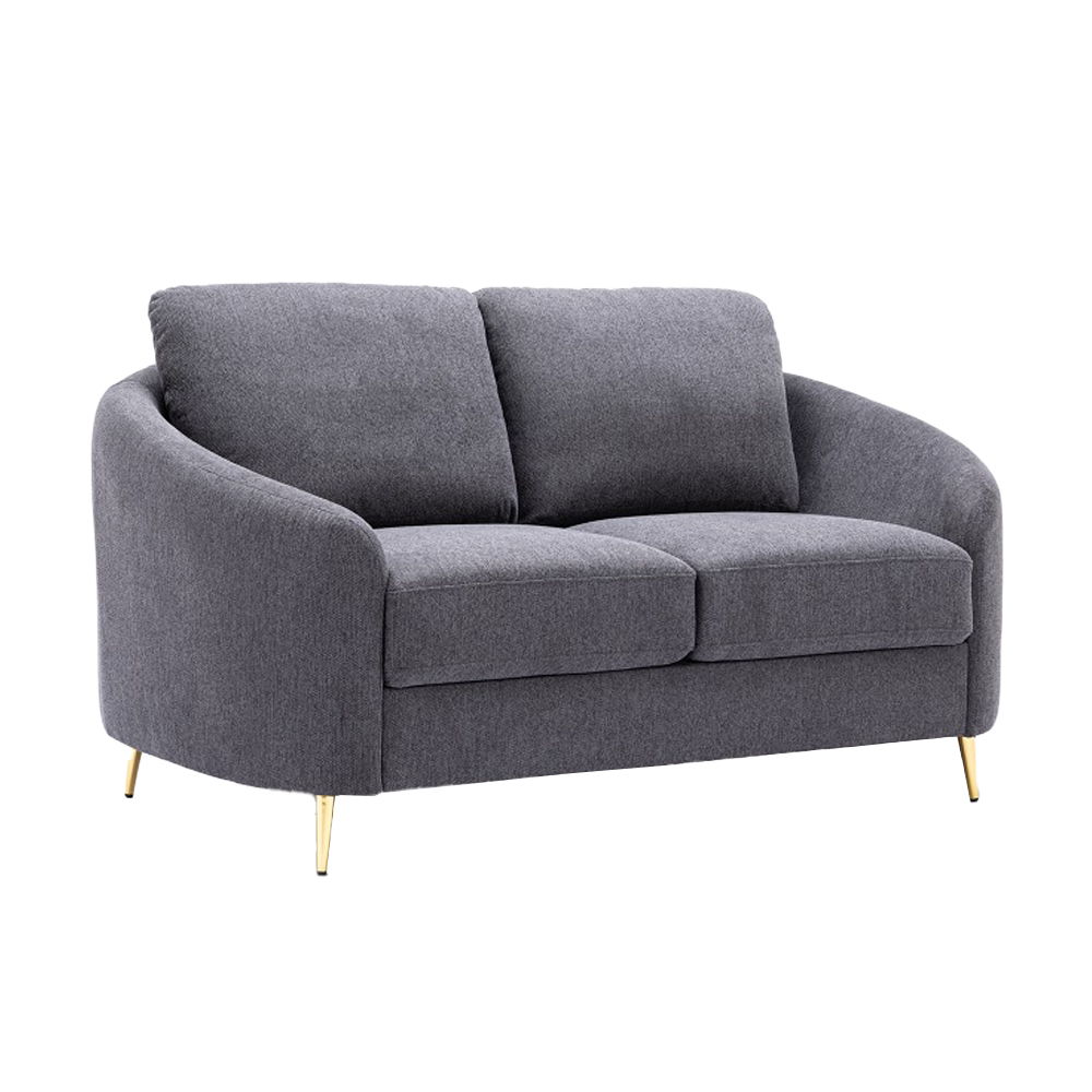Yuina - Loveseat - Gray Linen, dark gray