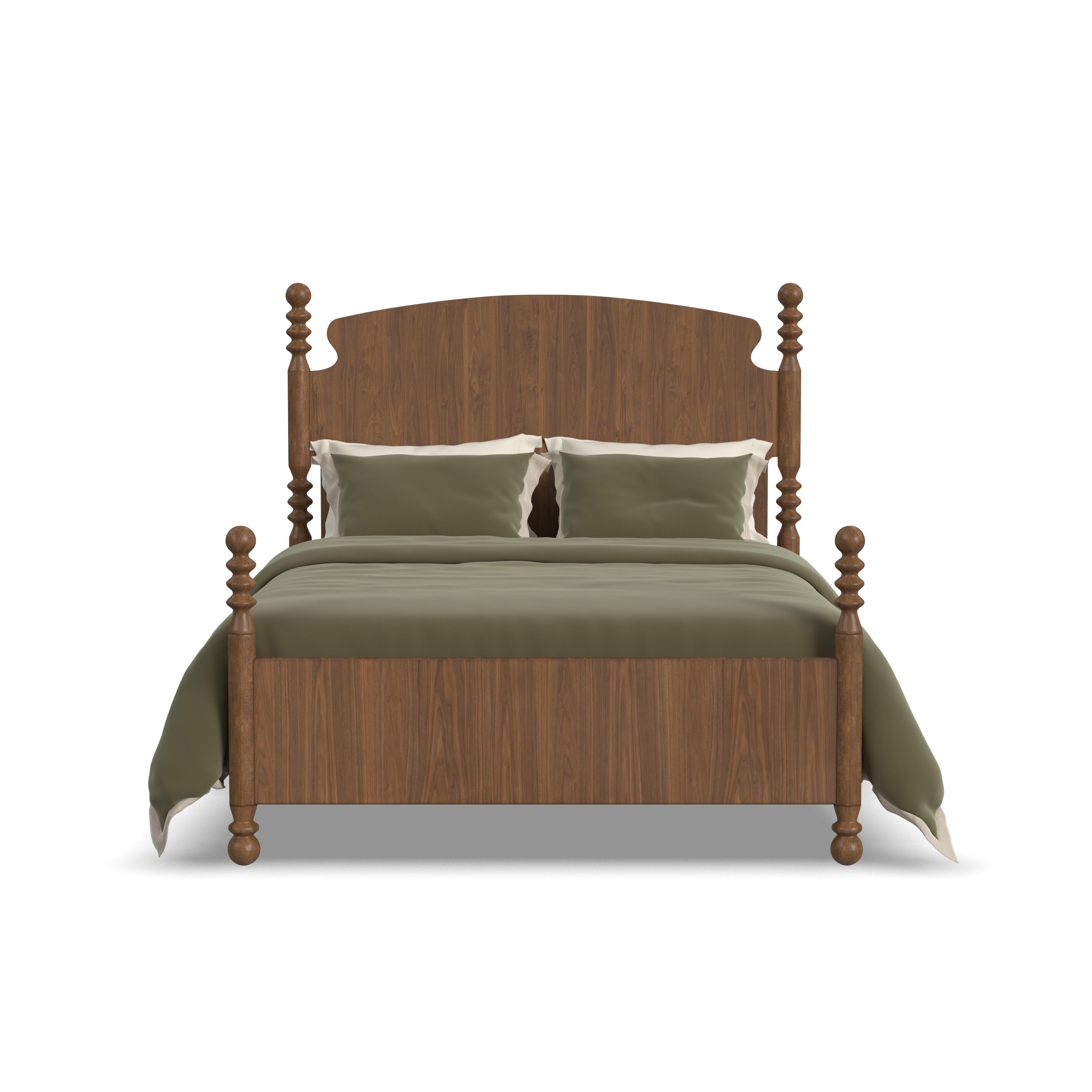 Azalea - Queen Panel Bed - Walnut, dark brown, view 3