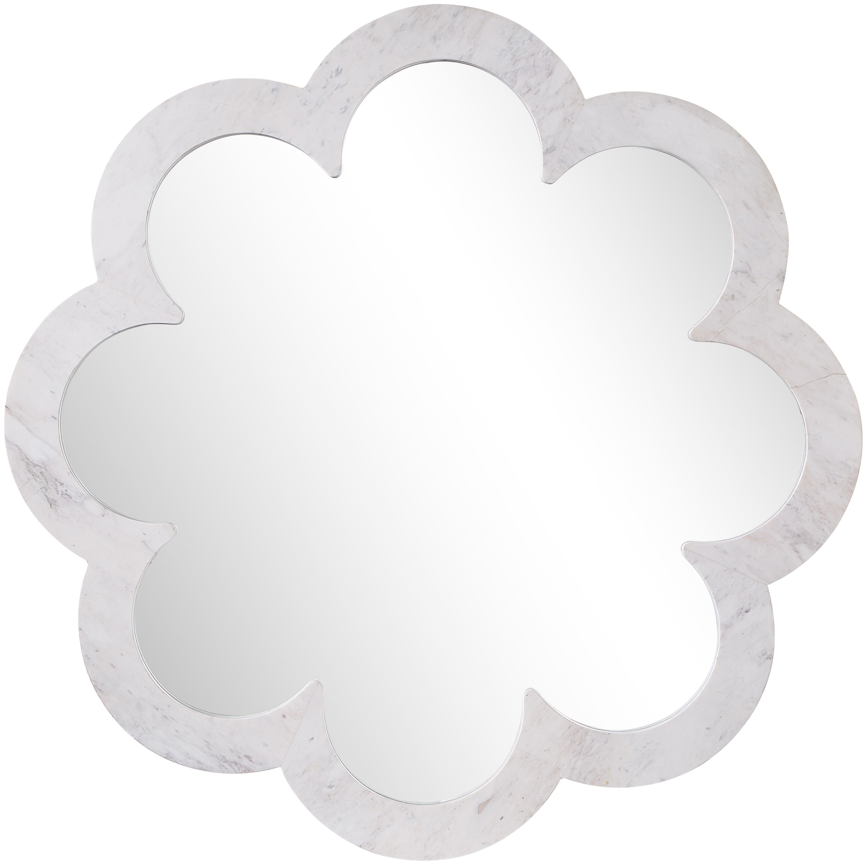 Vicenza - Genuine Marble Frame Mirror - White