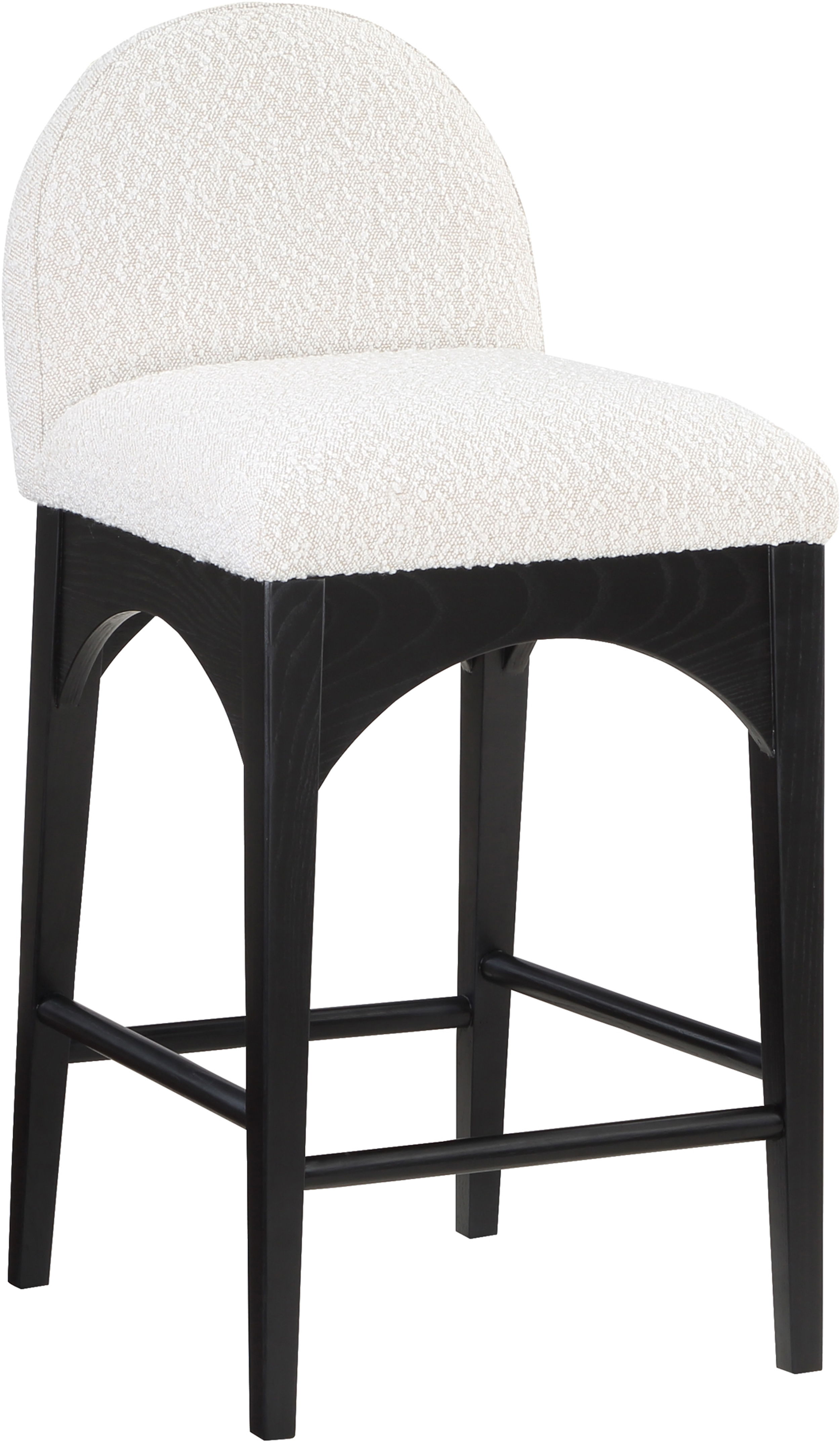 Waldorf - Boucle Stool With Black Legs - Cream