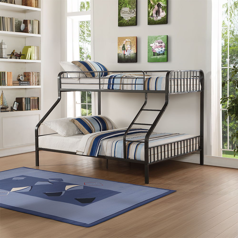 Caius - Twin Long/Queen Bunk Bed - Gunmetal, dark gray