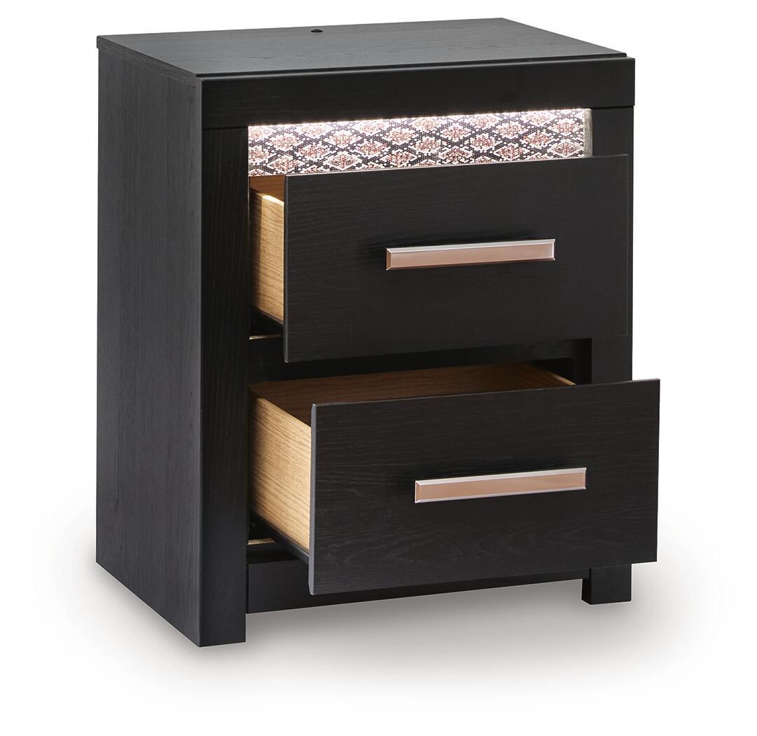 Ashley Furniture Shoralli - Two Drawer Night Stand - Black - Image 4