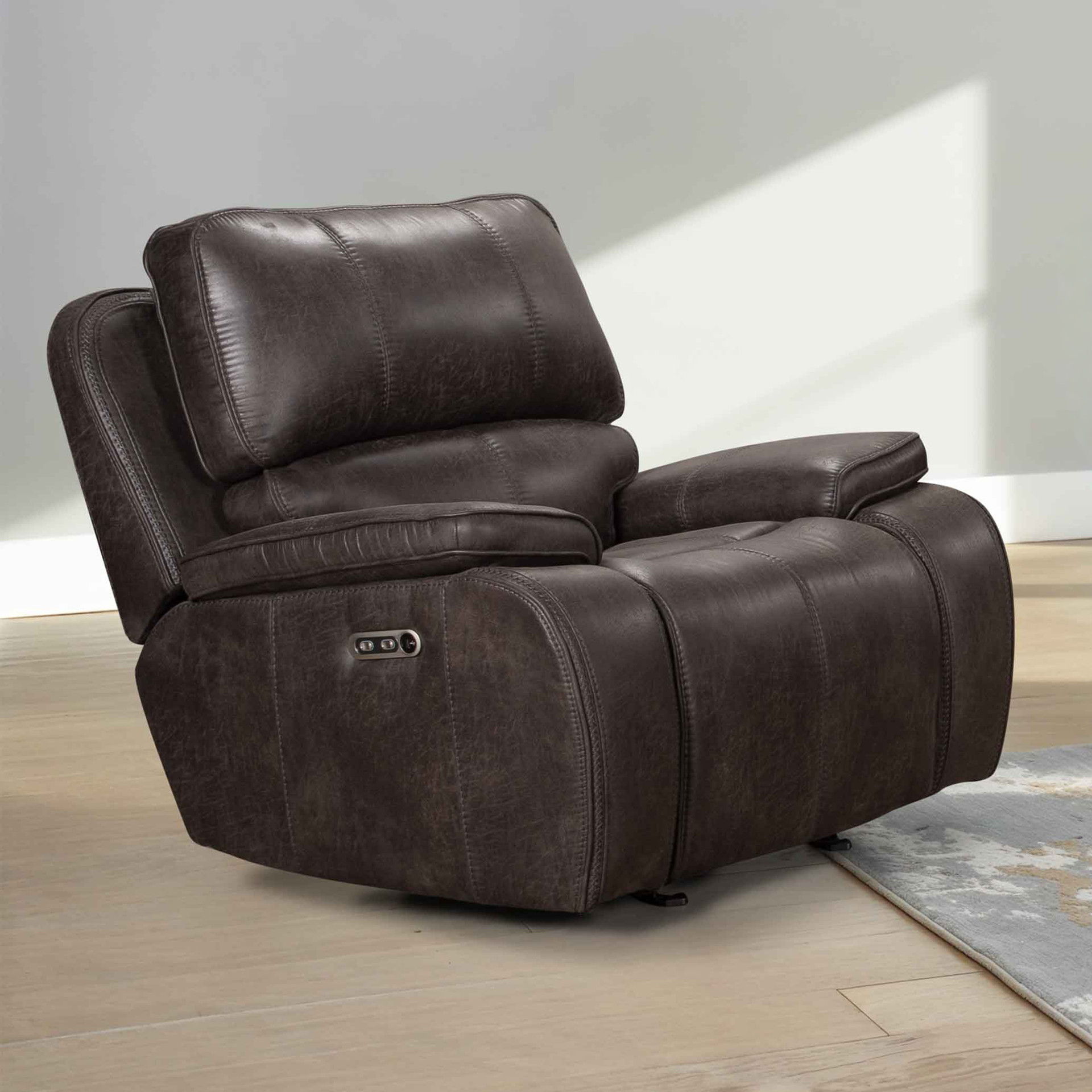 Brookings - Glider Recliner With Power Headrest & Footrest - Charcoal Gray