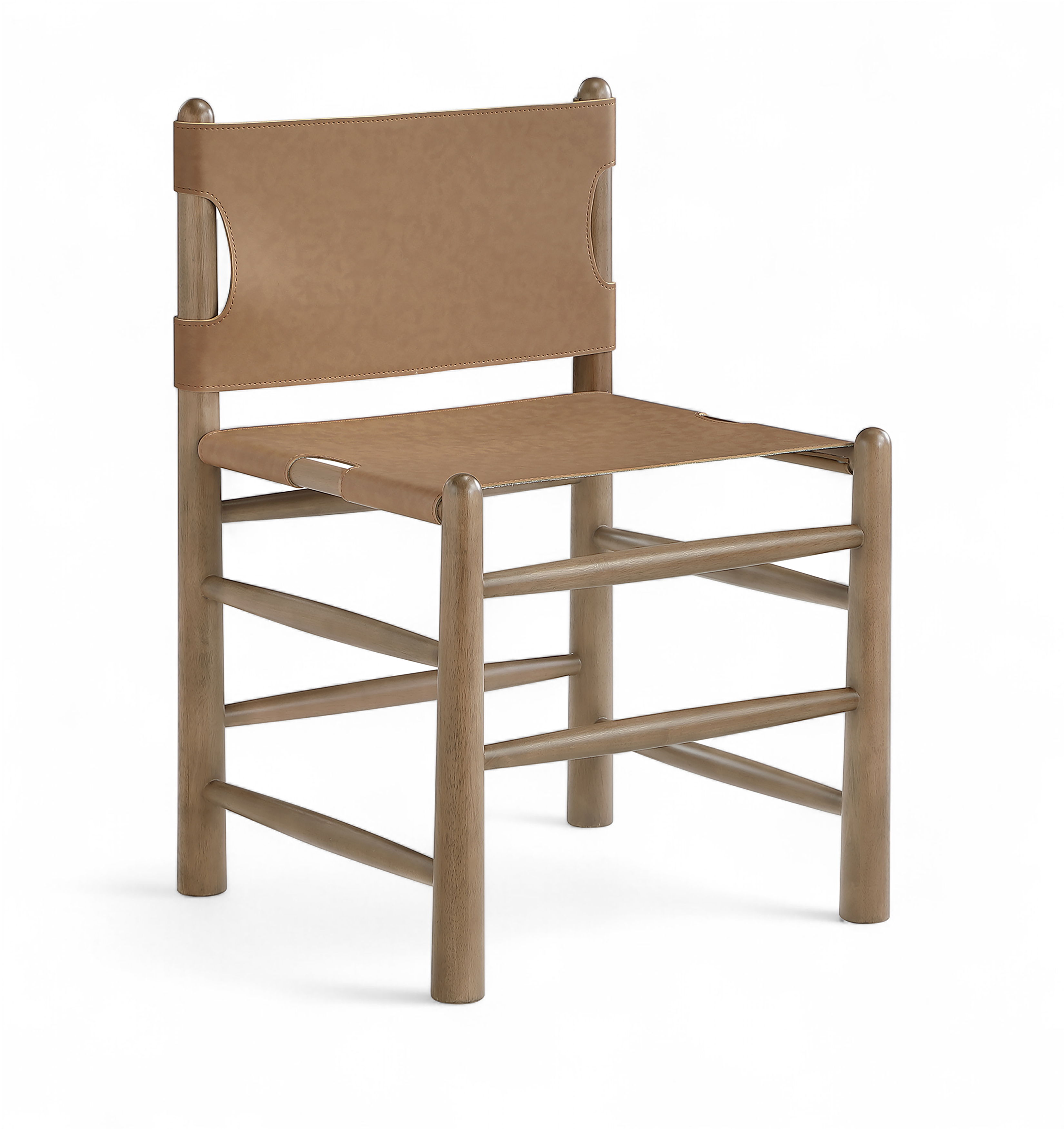 Santos - Vegan Leather Upholstered Dining Chair (Set of 2) - Brown / Stained Brown