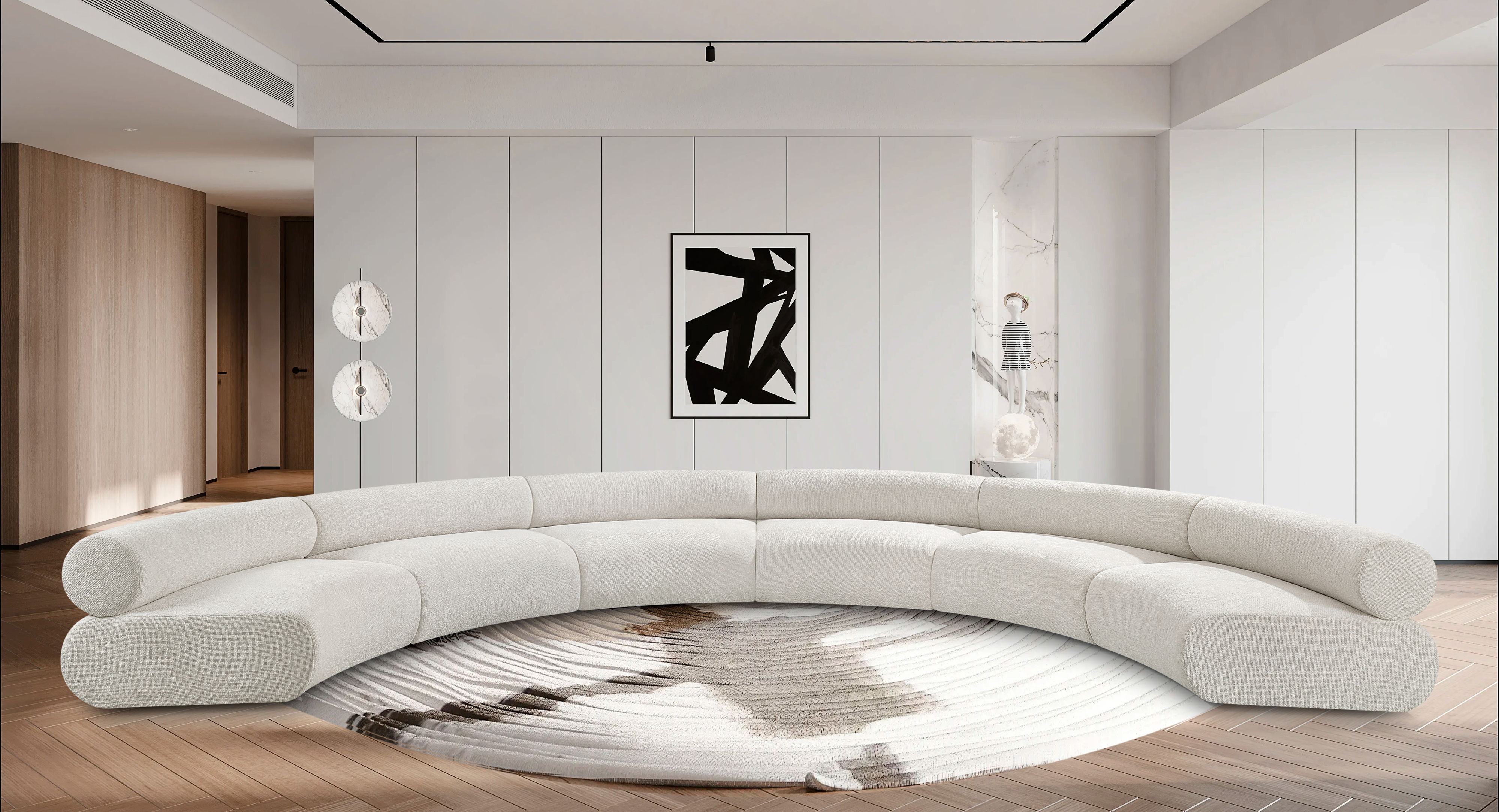 Bale - 6 Piece U-Shaped Modular Sofa - Cream
