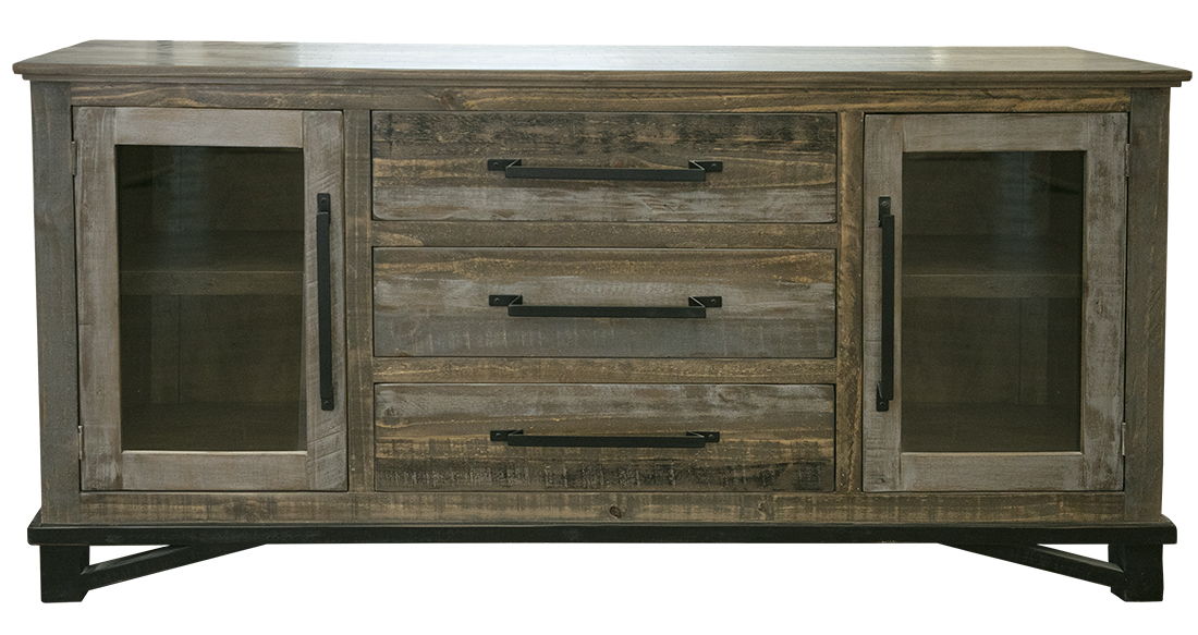International Furniture Direct Loft Brown - Buffet With 3 Drawer / 2 Doors - Two Tone Gray / Brown
