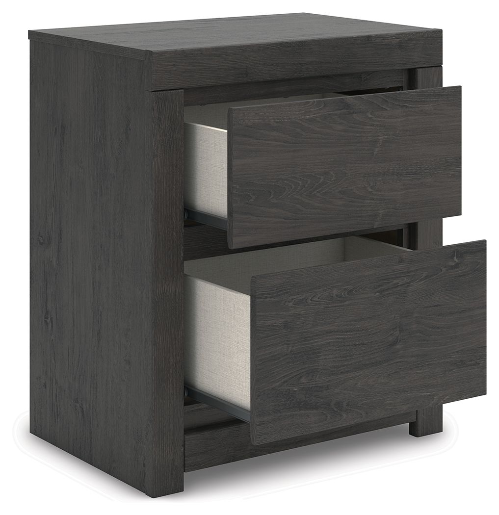Ashley Furniture Fraluna - Two Drawer Night Stand - Charcoal - Image 4