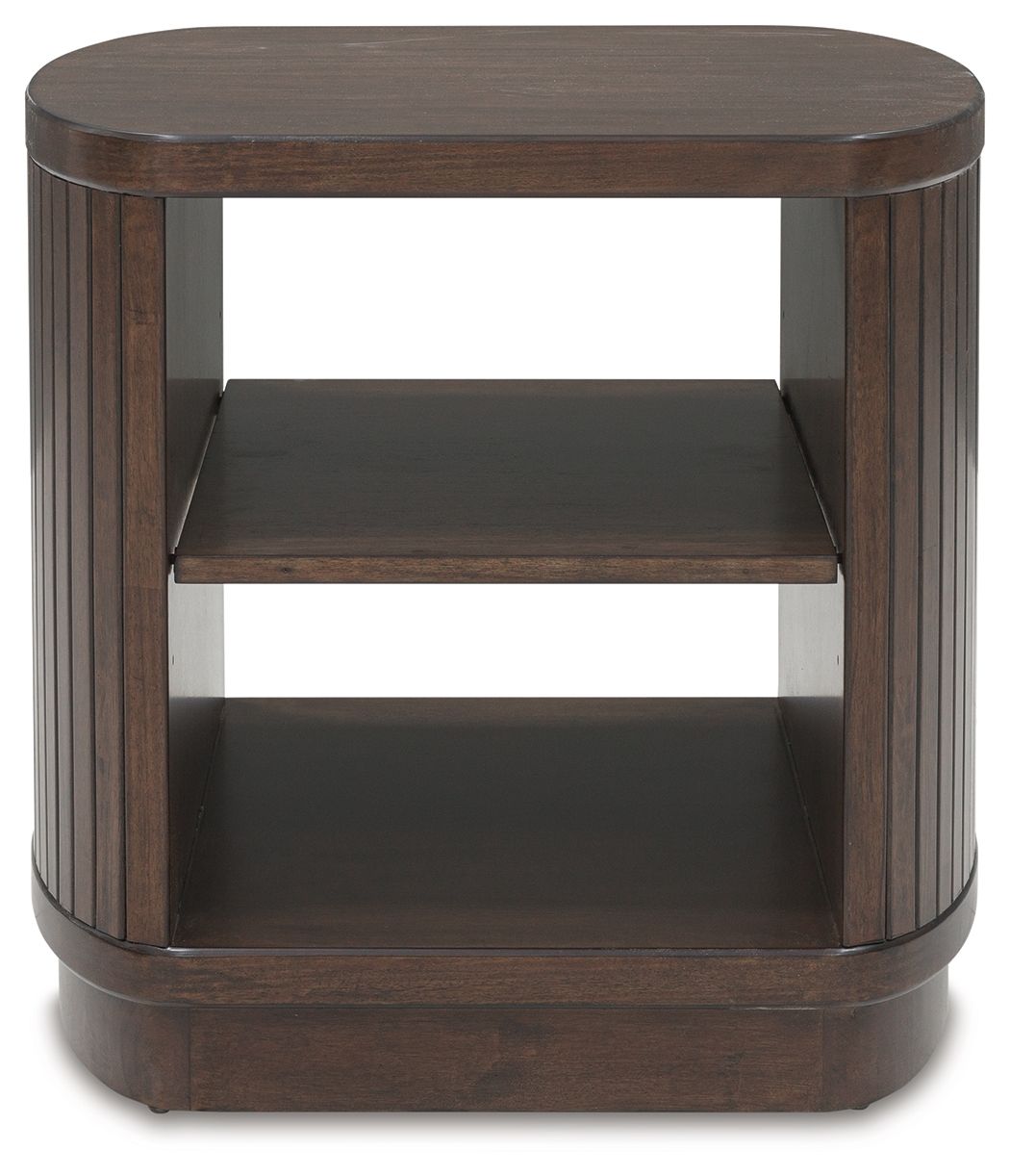 Ashley Furniture Korestone - Square End Table - Dark Brown - Image 3